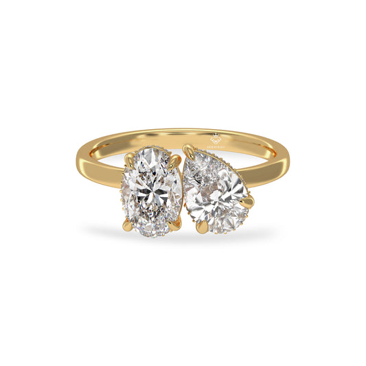 oval and pear diamond engagement ring