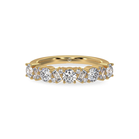 multi shape diamond wedding band