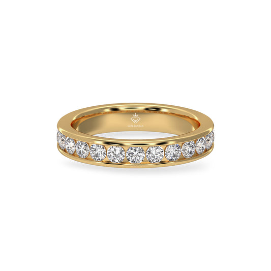 round diamond half eternity band