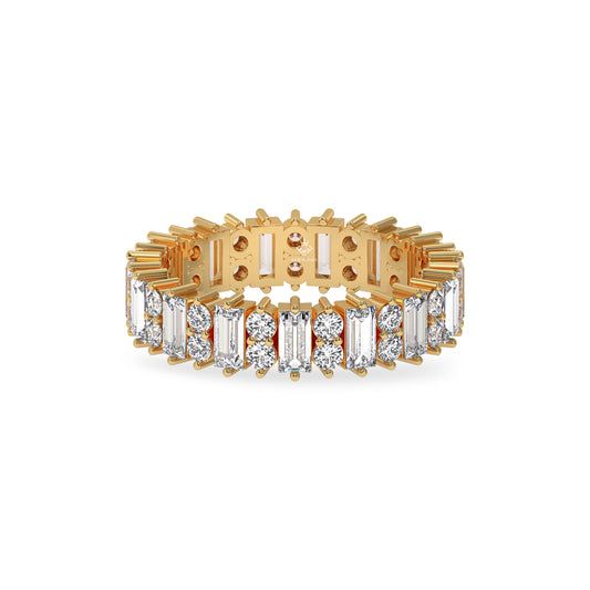 baguette and round diamond band