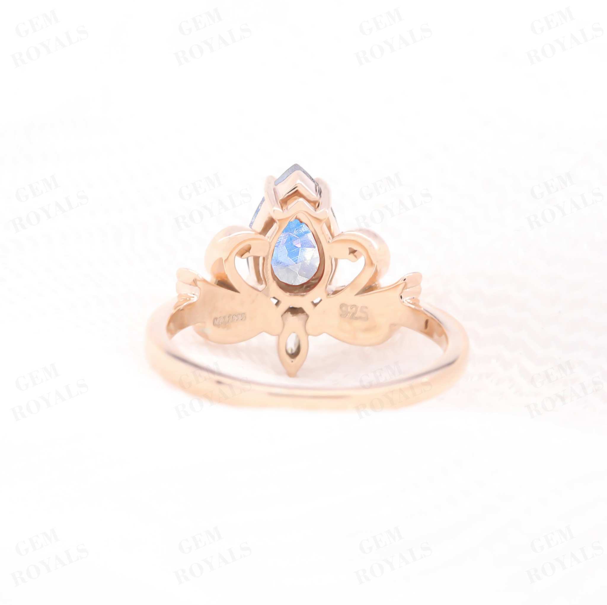 Alternative Vintage Style Pear Moonstone Engagement Ring