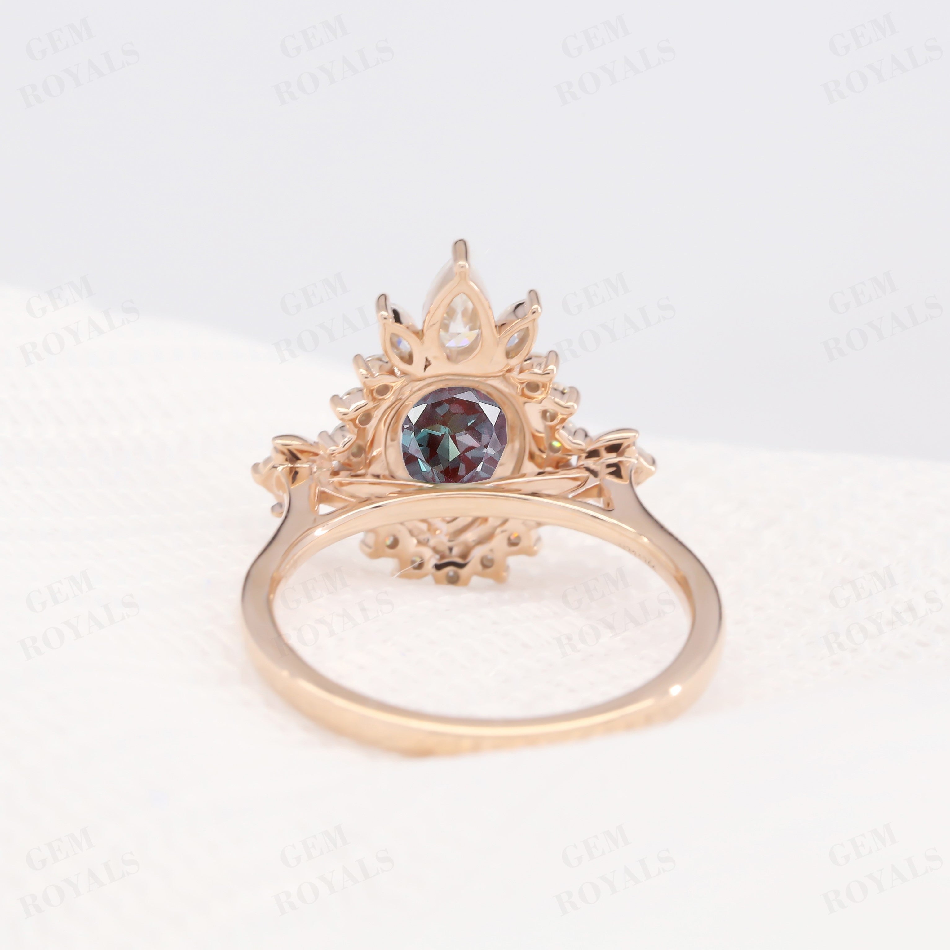 Vintage Art Deco Pear Shaped Alexandrite Engagement Ring