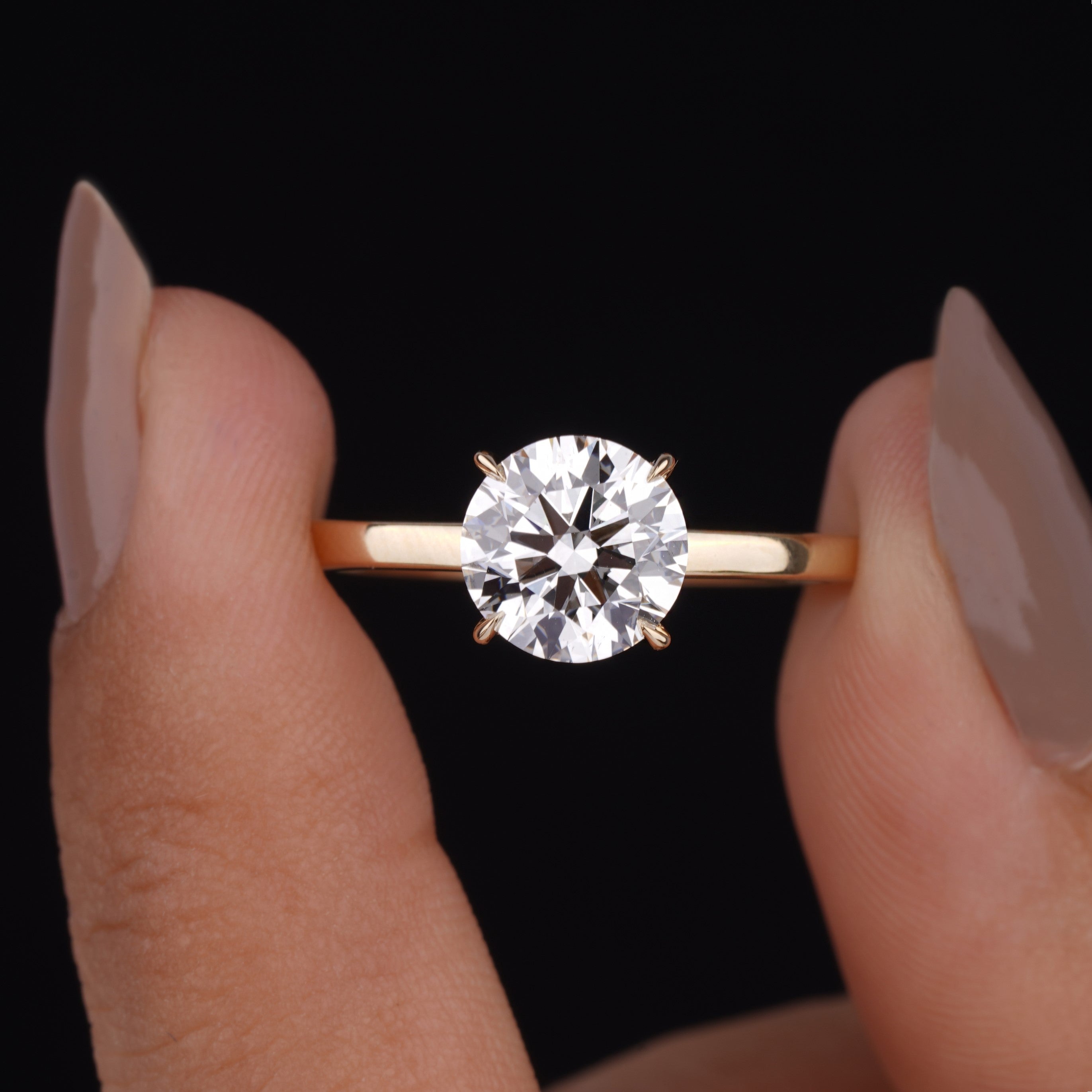 Round cut Lab Grown Diamond Solitaire Engagement Ring