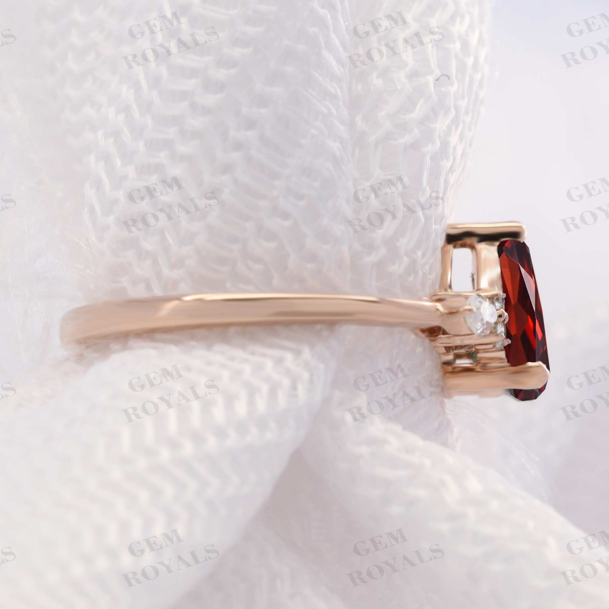 Vintage Pear Shaped Natural Garnet Engagement Ring