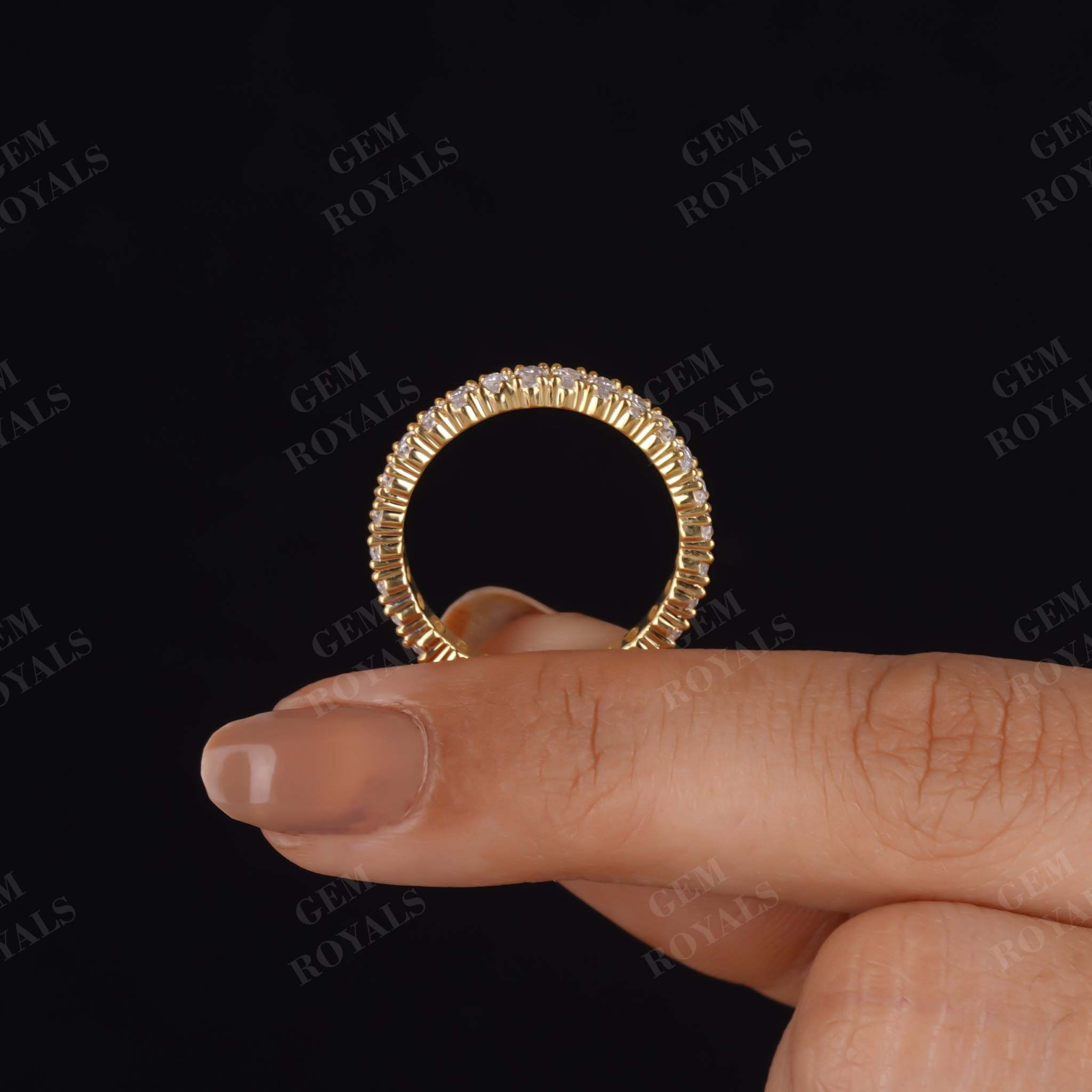 Oval Lab Grown Diamond Full Eternity Wedding band