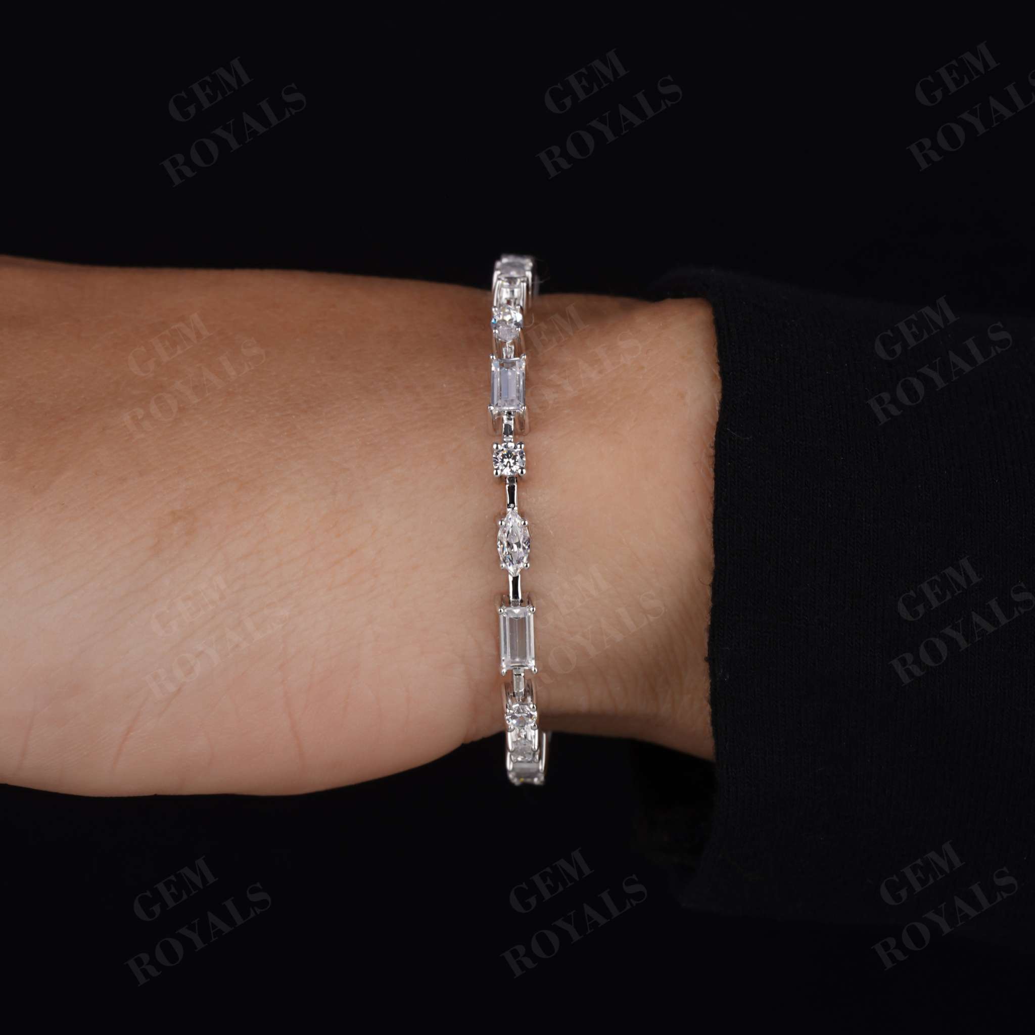 Multi Fancy Shaped Moissanite Tennis Bracelet