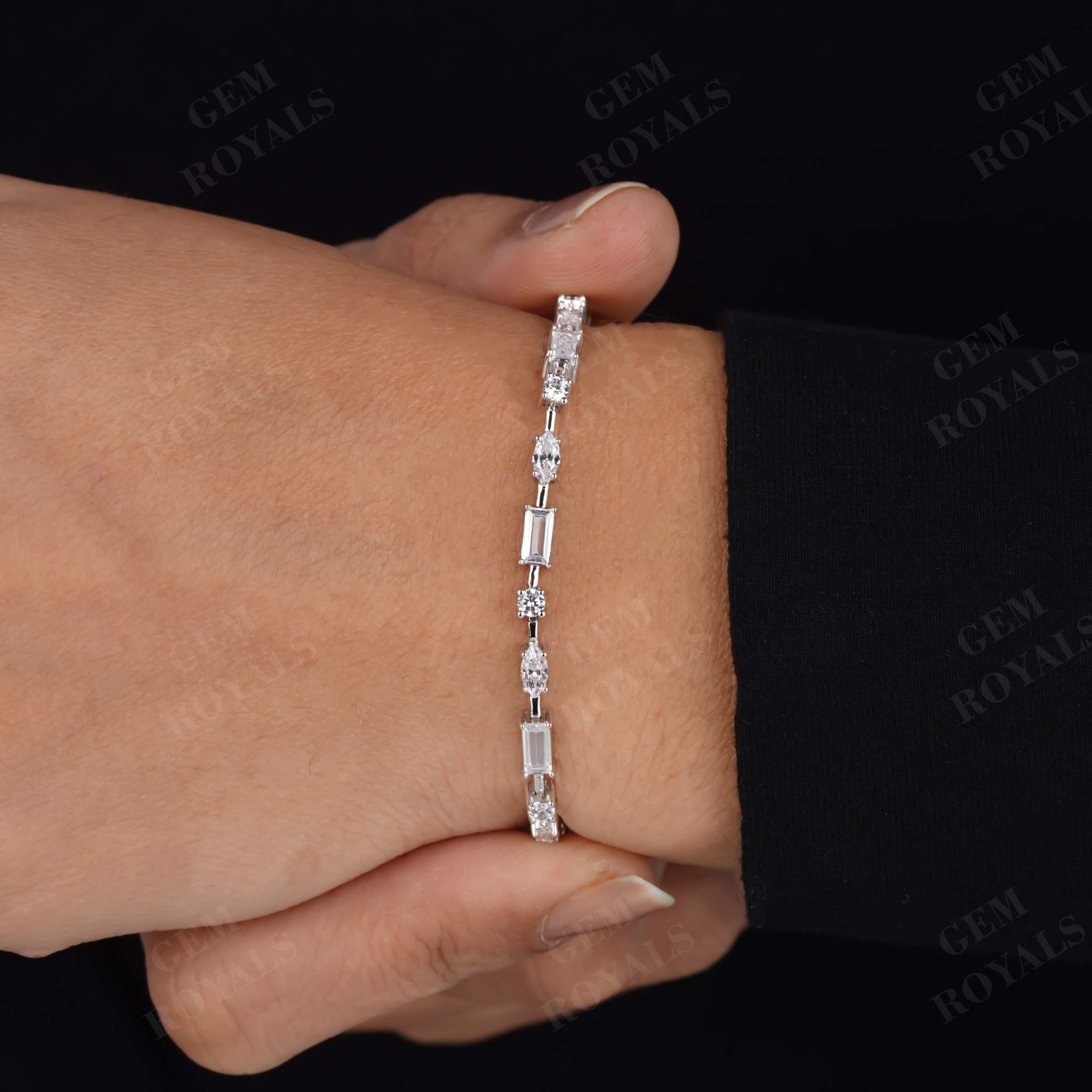 Multi Fancy Shaped Moissanite Tennis Bracelet