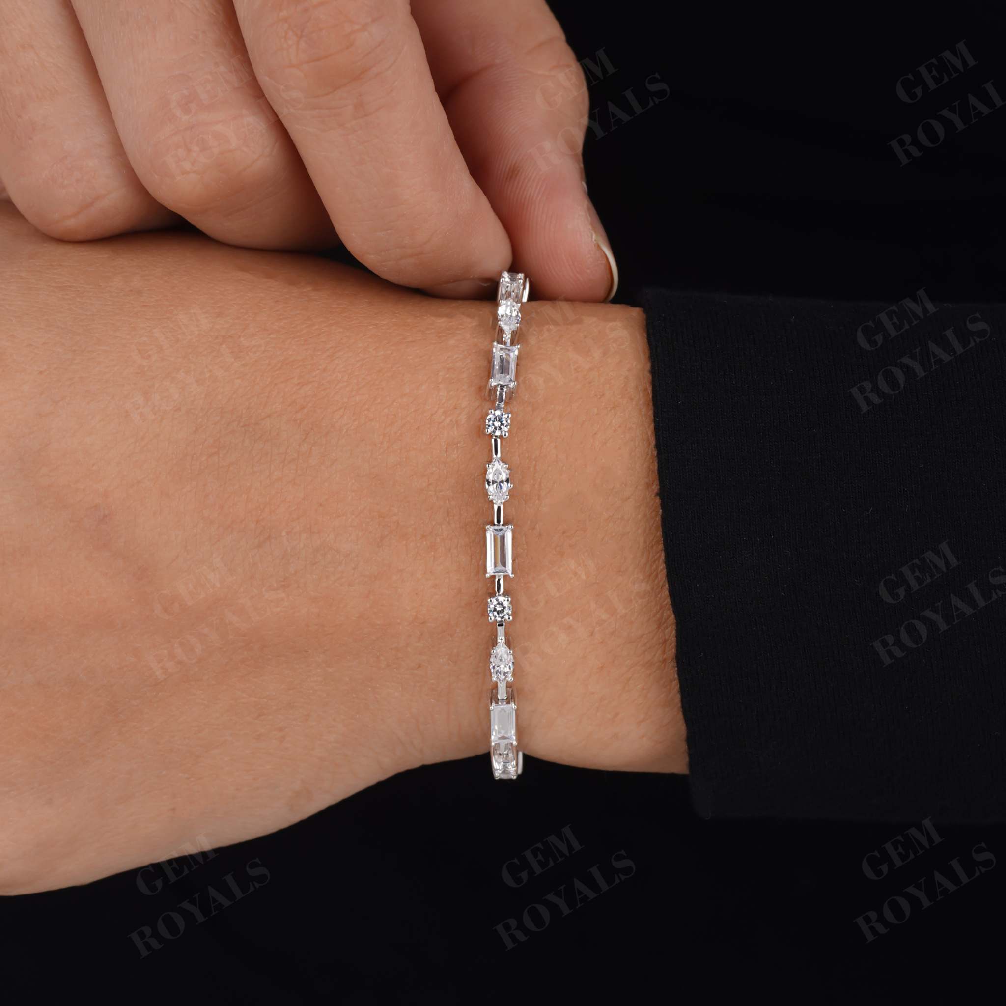 Multi Fancy Shaped Moissanite Tennis Bracelet