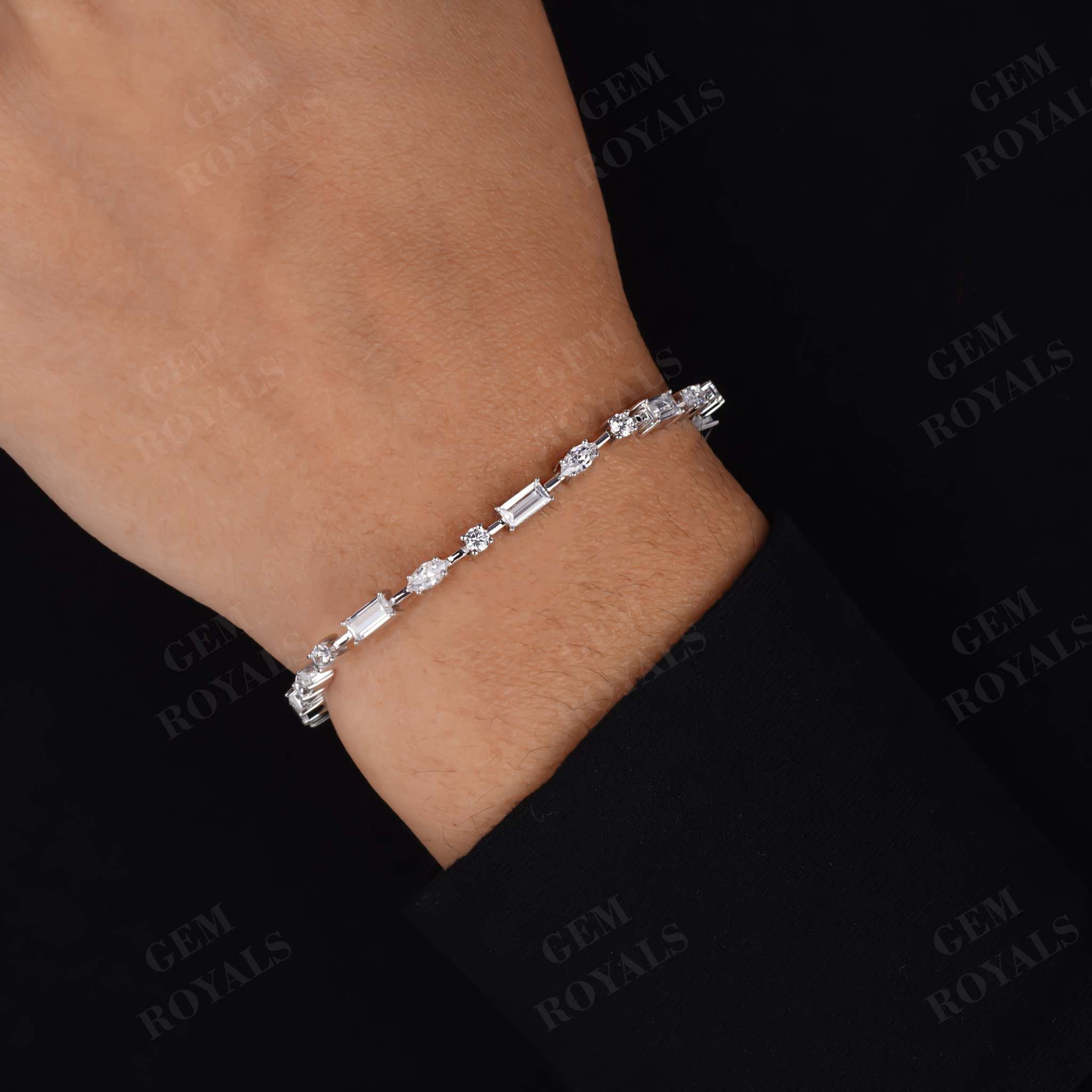 Multi Fancy Shaped Moissanite Tennis Bracelet