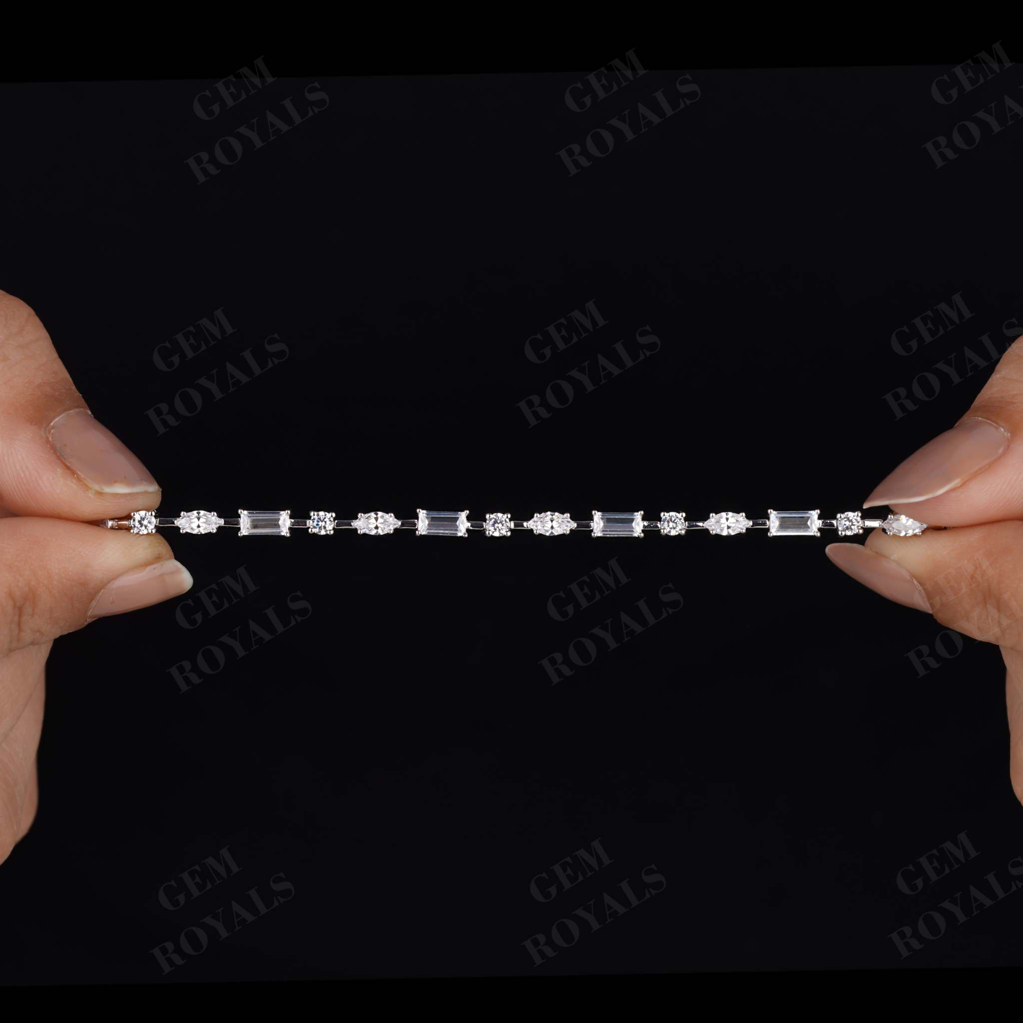 Multi Fancy Shaped Moissanite Tennis Bracelet