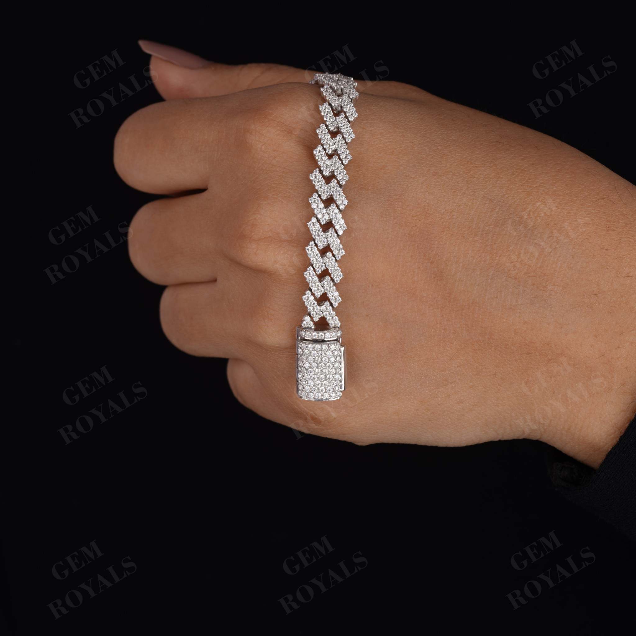 Iced out Moissanite Miami Cuban Link Bracelet