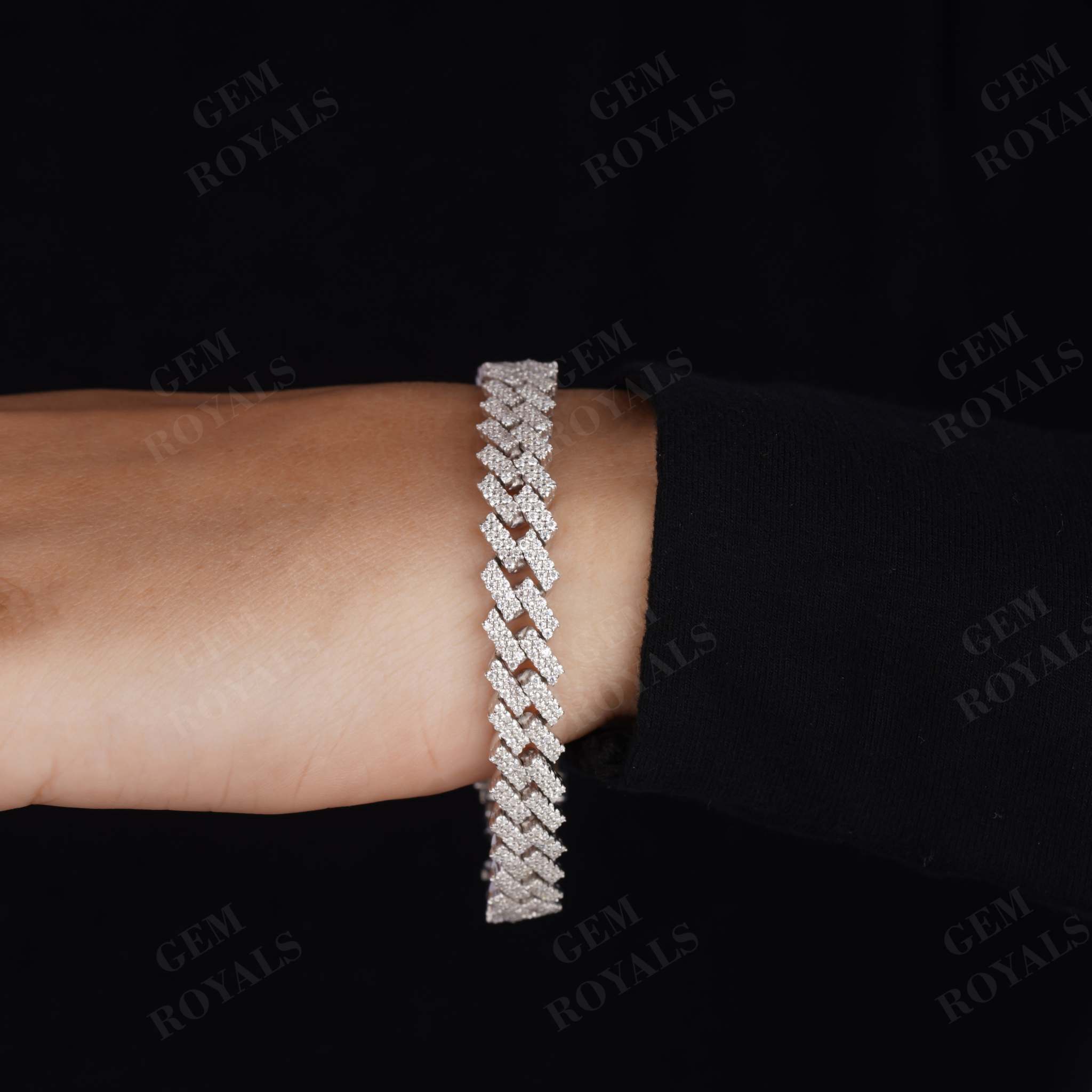 Iced out Moissanite Miami Cuban Link Bracelet