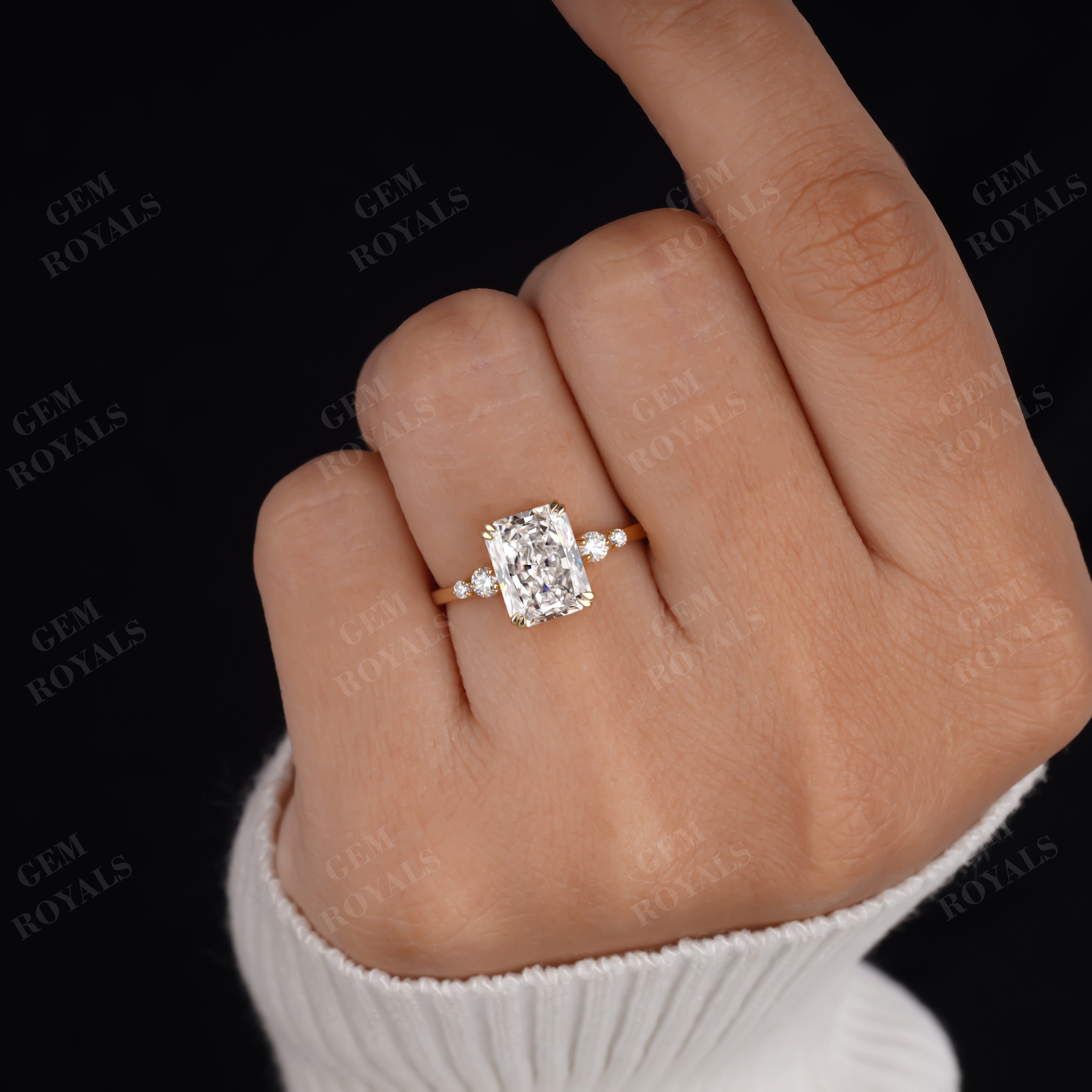 Radiant Cut Lab Grown Diamond Solitaire Engagement Ring