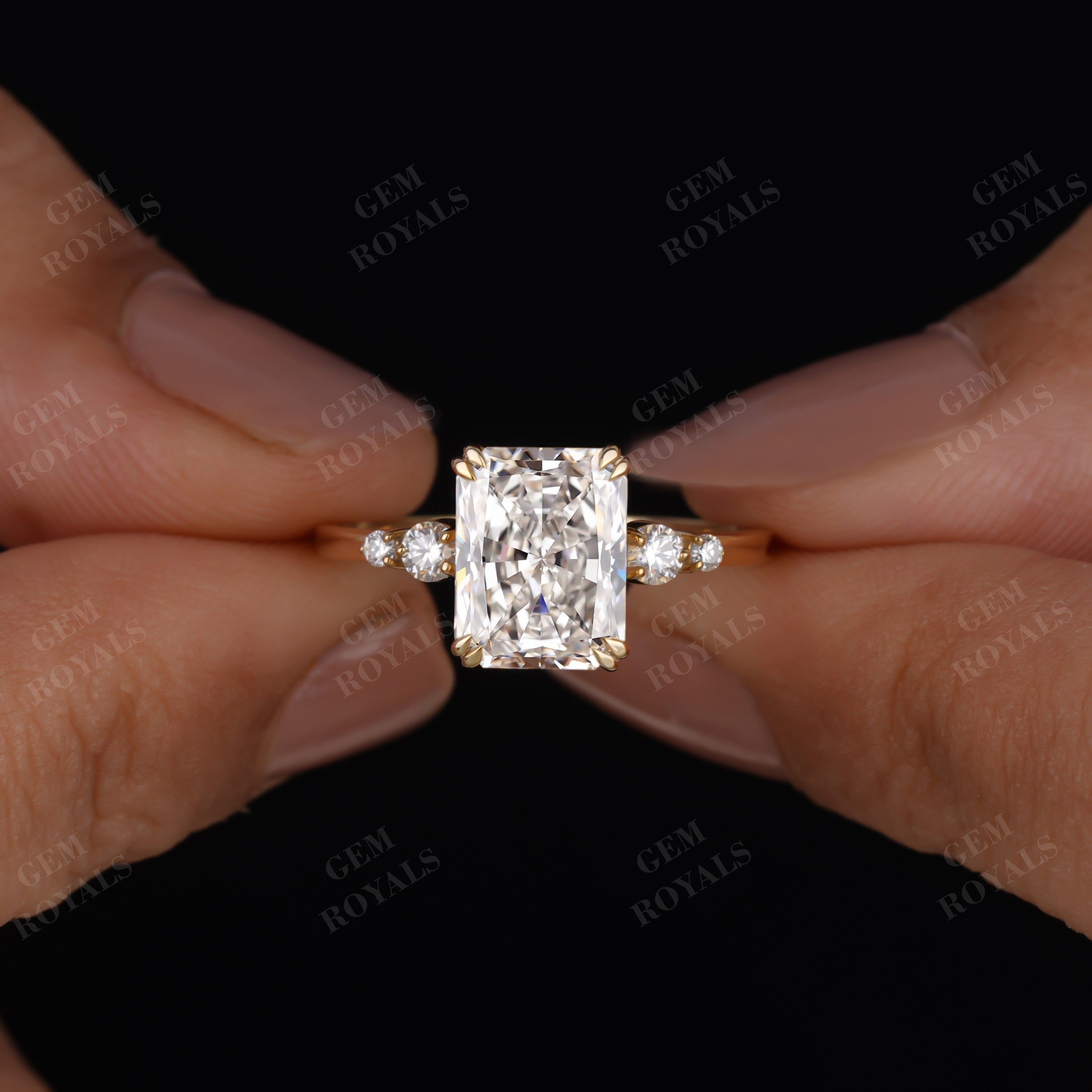 Radiant Cut Lab Grown Diamond Solitaire Engagement Ring