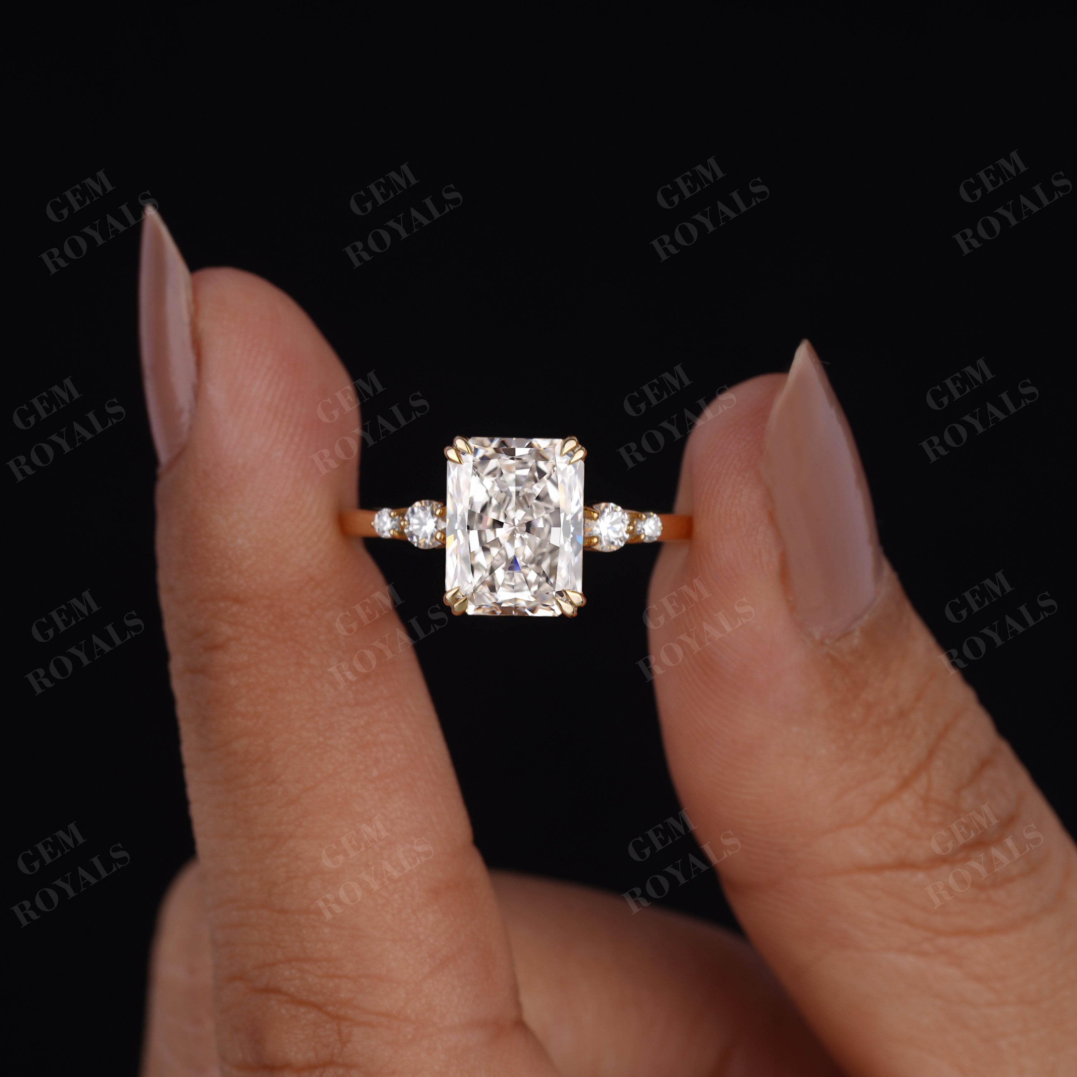 Radiant Cut Lab Grown Diamond Solitaire Engagement Ring