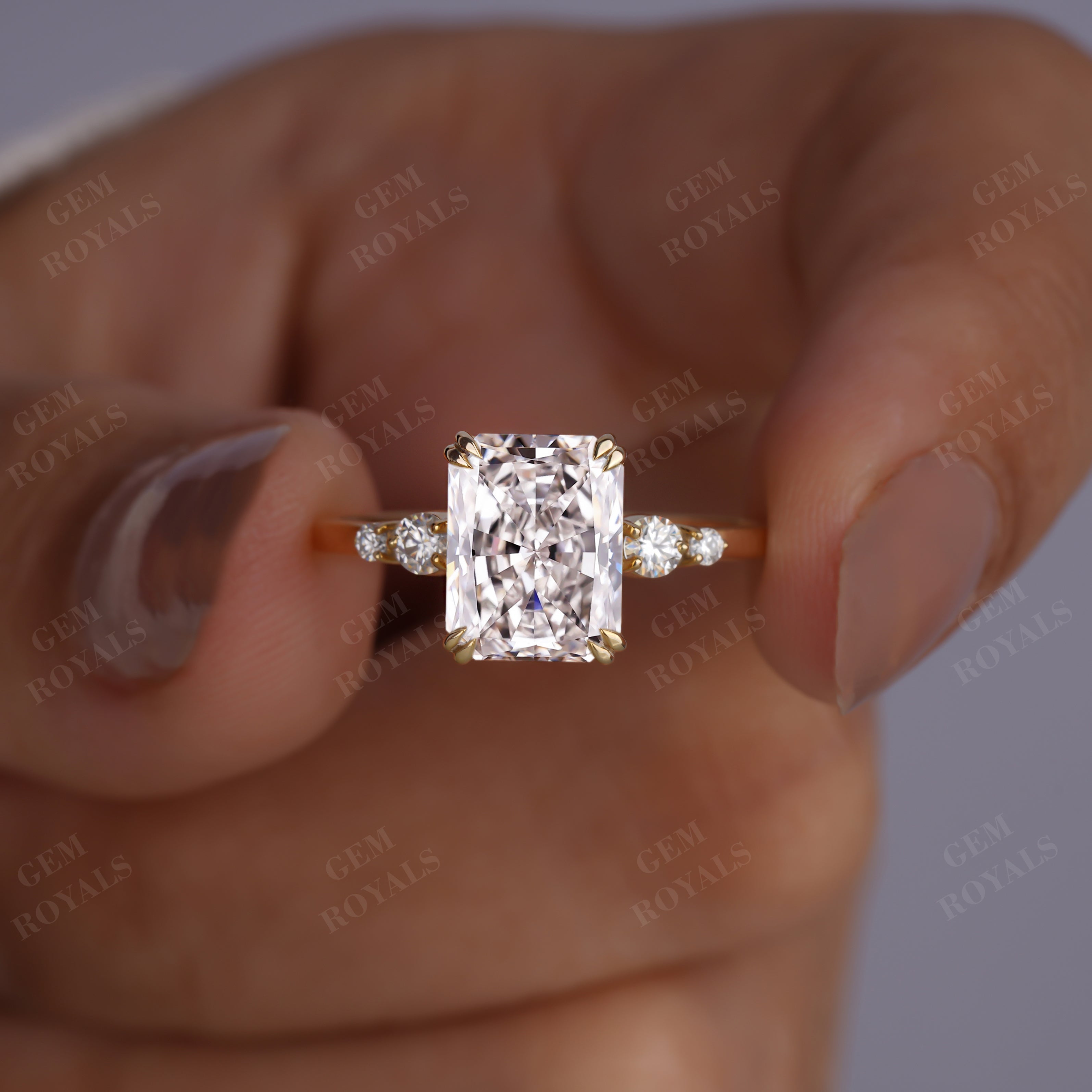 Radiant Cut Lab Grown Diamond Solitaire Engagement Ring