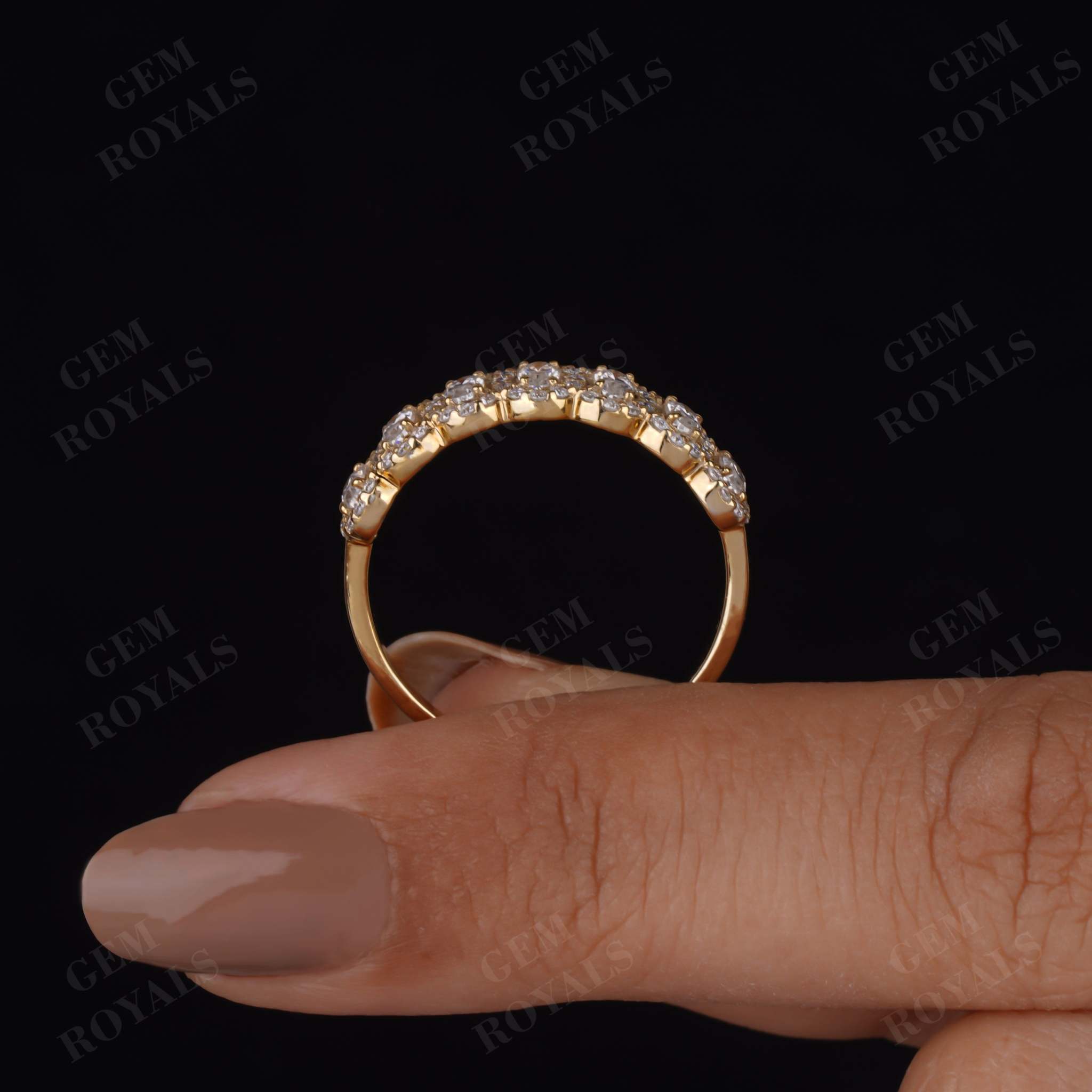 Oval Cut Lab Grown Diamond Halo Wedding Band