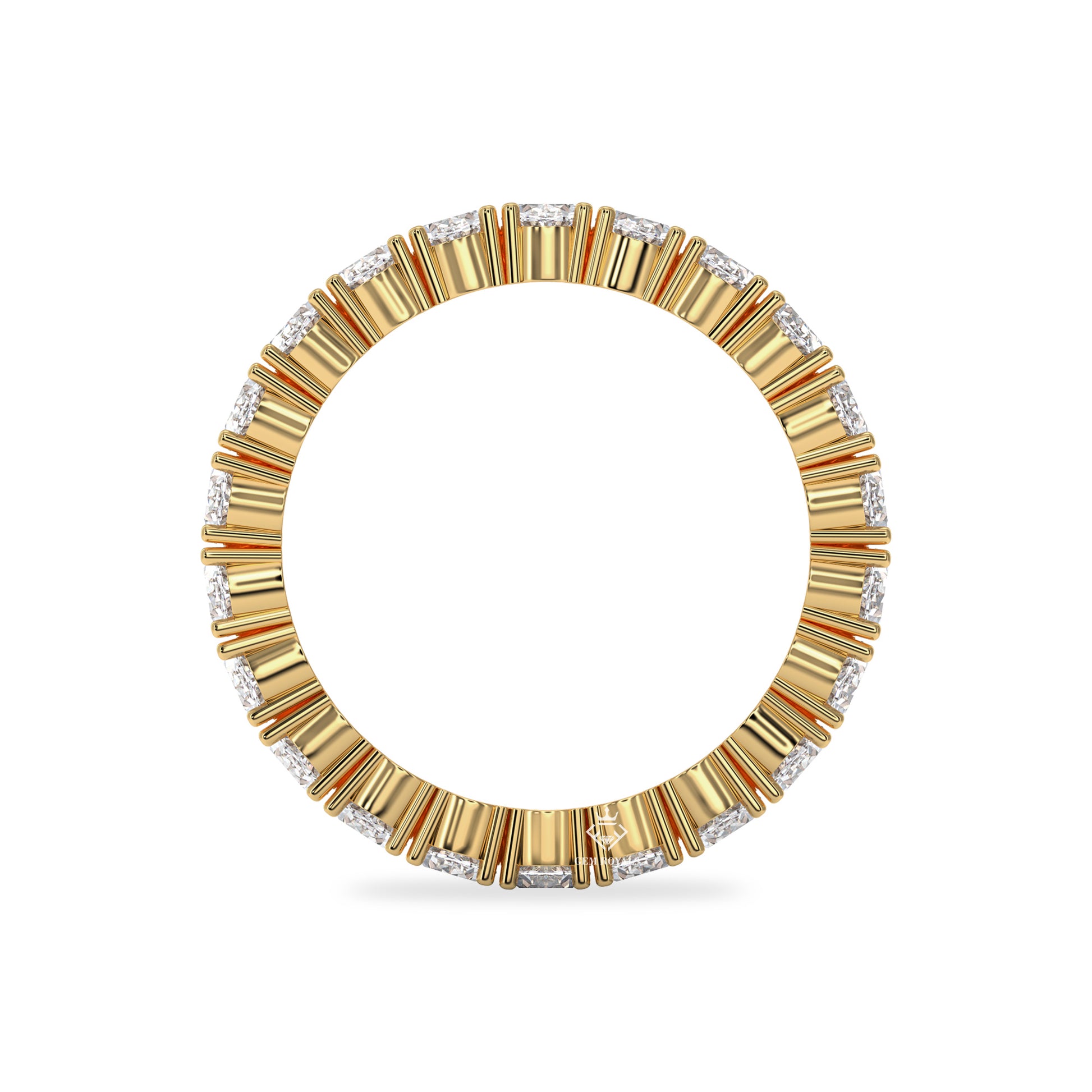 3.75 Carat Oval Diamond Eternity 14K Gold Wedding Band For Women