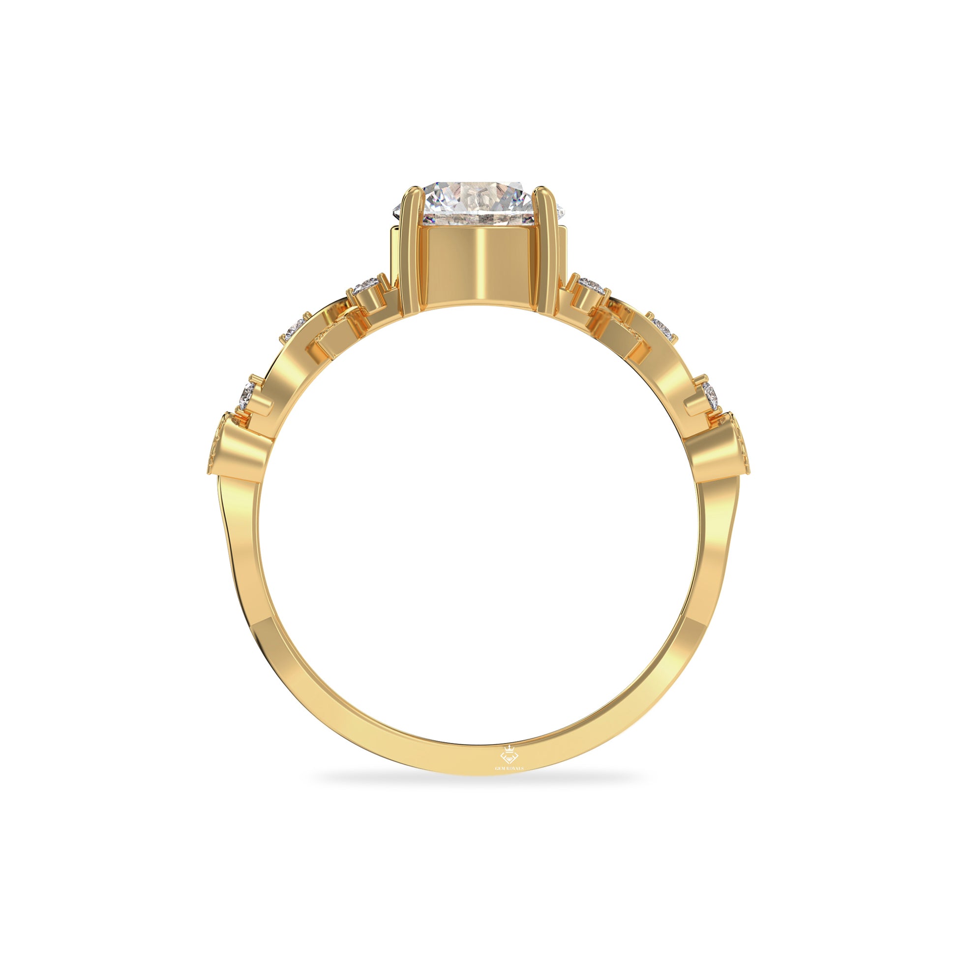 1 Carat Round Diamond Vintage 14K Gold Engagement Ring For Women