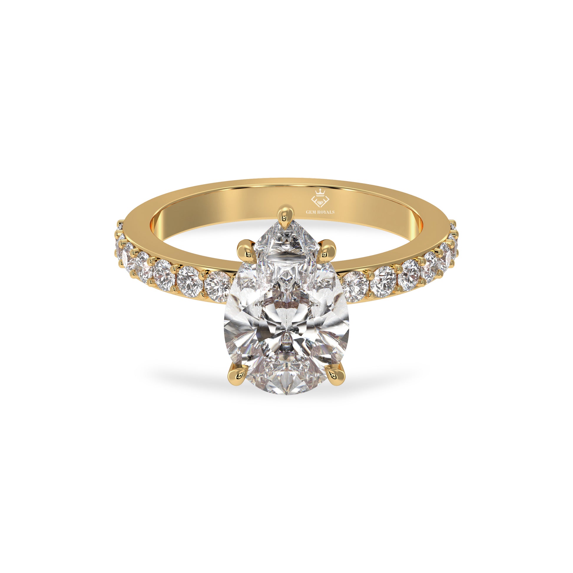 pear shaped diamond engagement ring