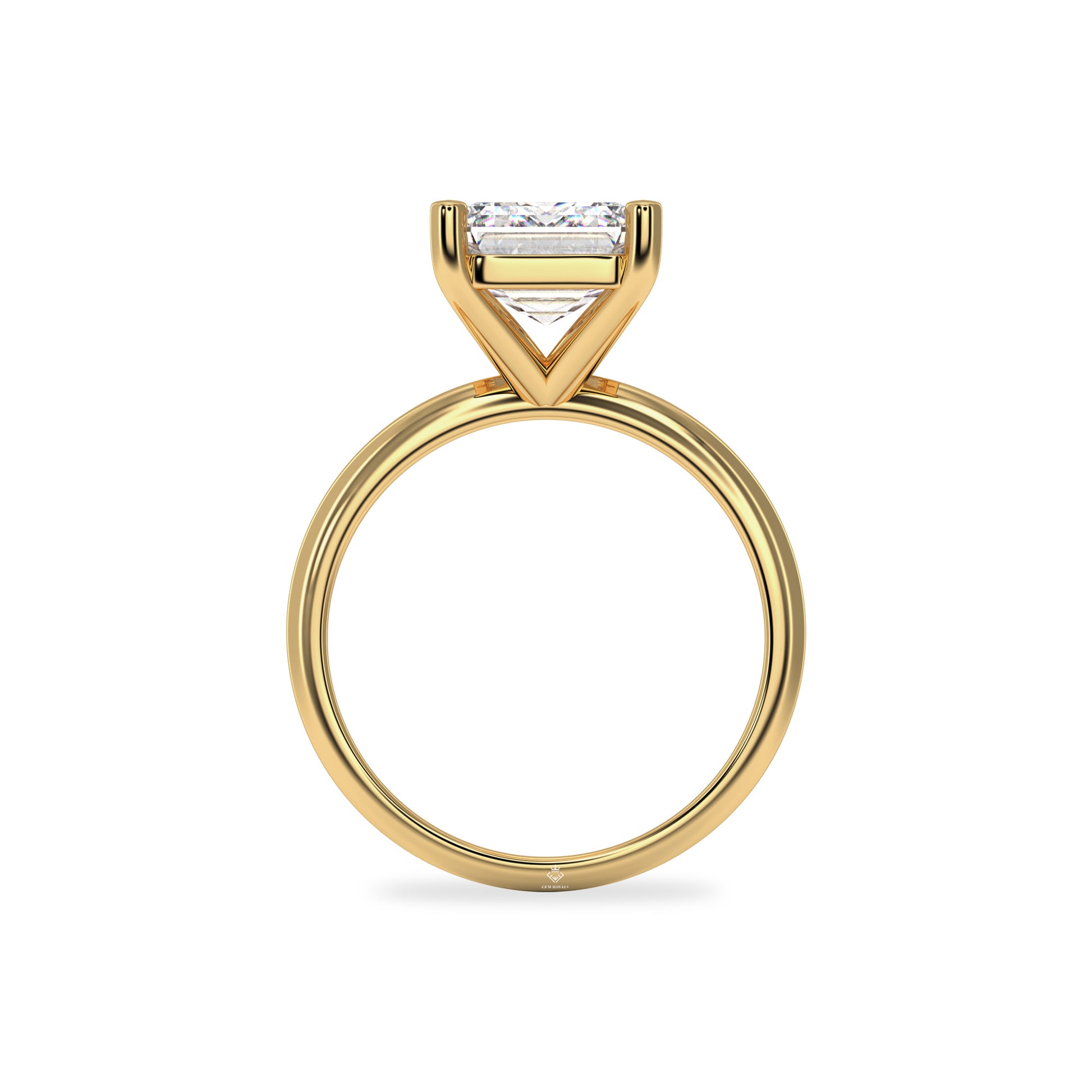 3 Carat Emerald Cut Diamond Solitaire 10K White Gold Engagement Ring For Her