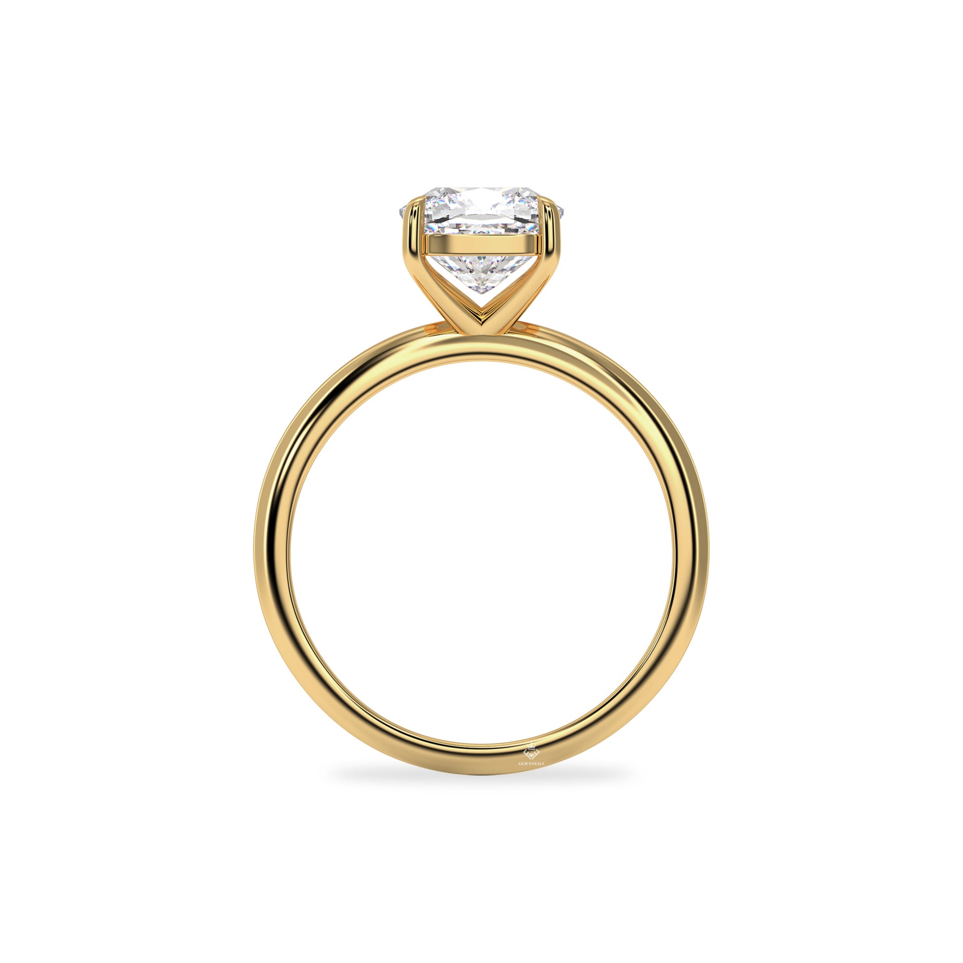 1.50 Carat Cushion Cut Diamond Solitaire 14K Gold Promise Ring For Her