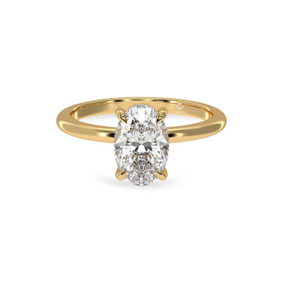 1.50 Carat Oval Diamond Solitaire 14K Gold Engagement Ring For Women