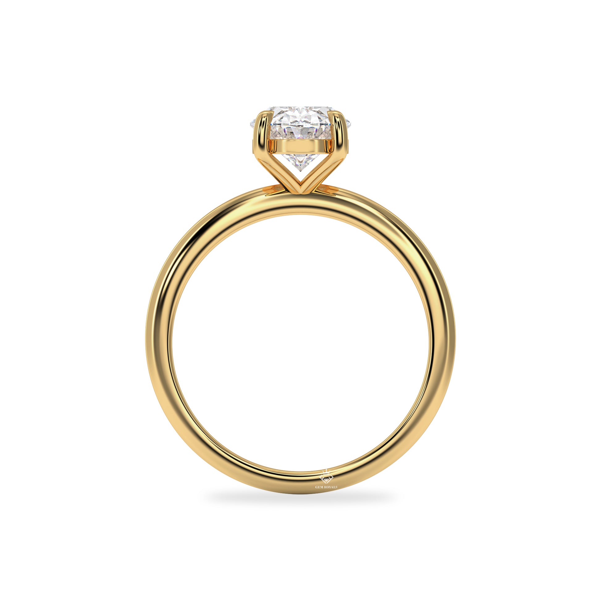 1.50 Carat Oval Diamond Solitaire 14K Gold Engagement Ring For Women