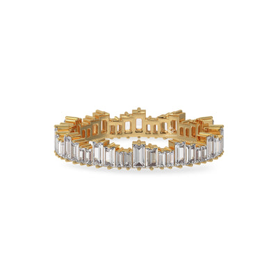 1.50 Carat Baguette Diamond Eternity 18K Gold Wedding Band For Women