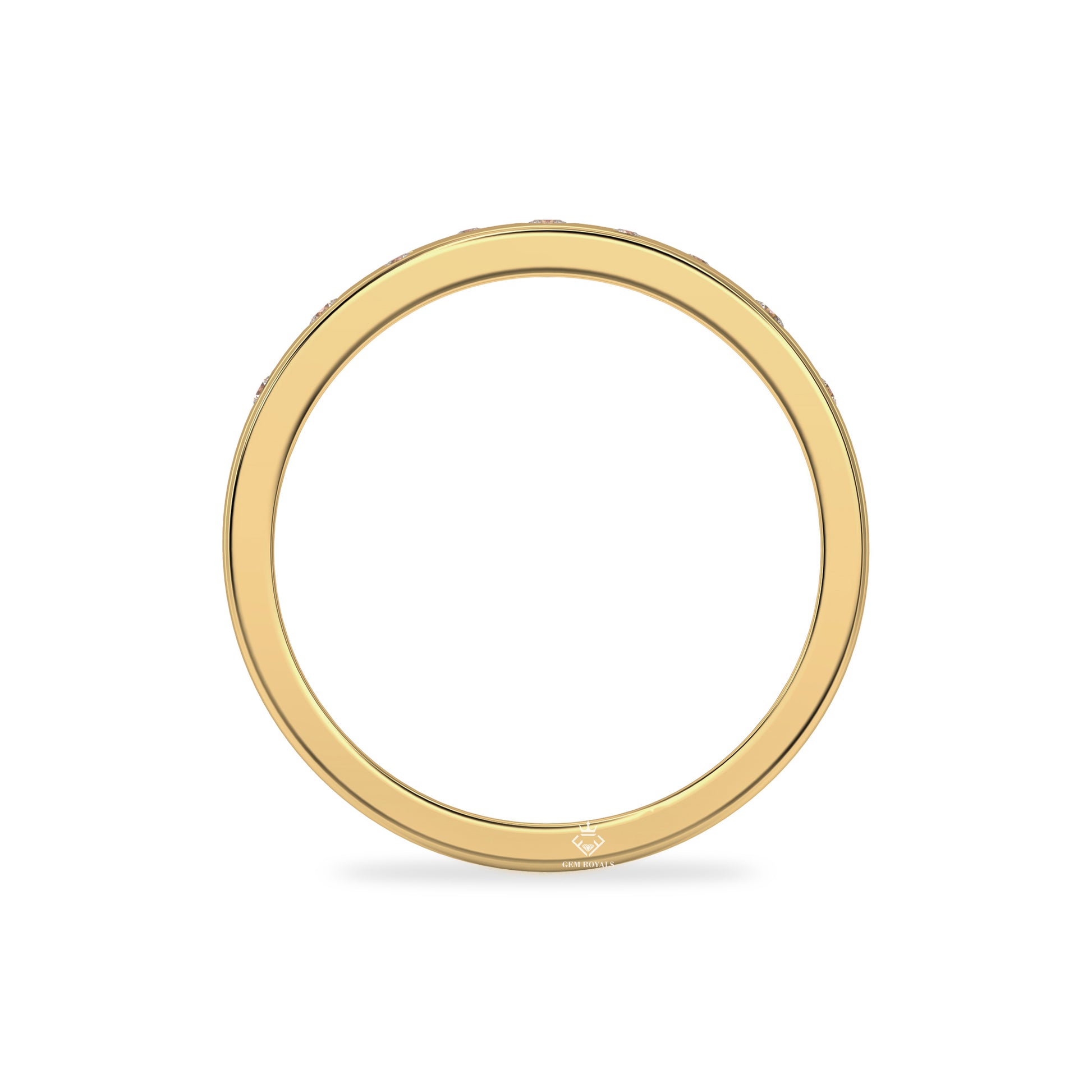 0.10 Carat Round Diamond Half Eternity 14K White Gold Wedding Band For Women