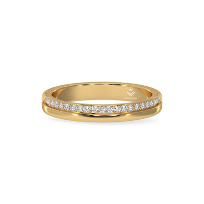 0.18 Carat Round Diamond Half Eternity 14K Gold Wedding Band For Women