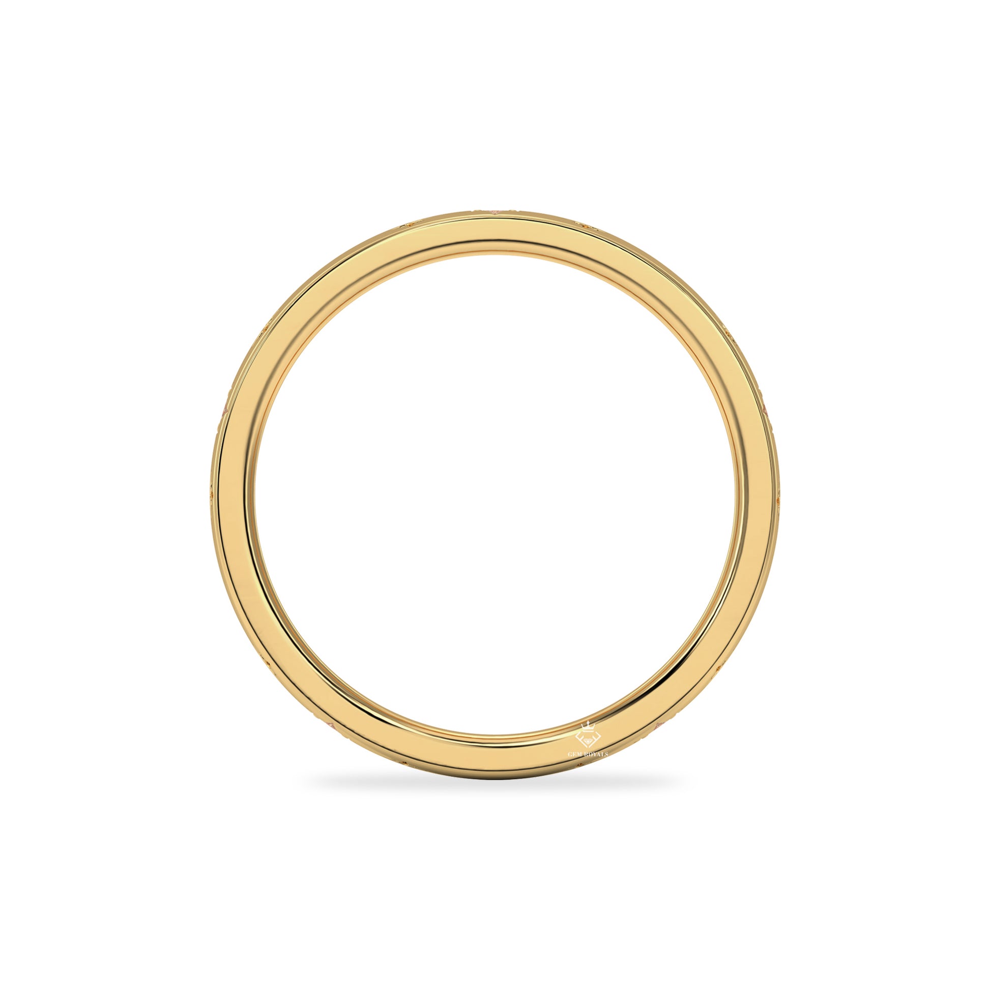 0.10 Carat Round Diamond Eternity 14K Gold Wedding Band For Women