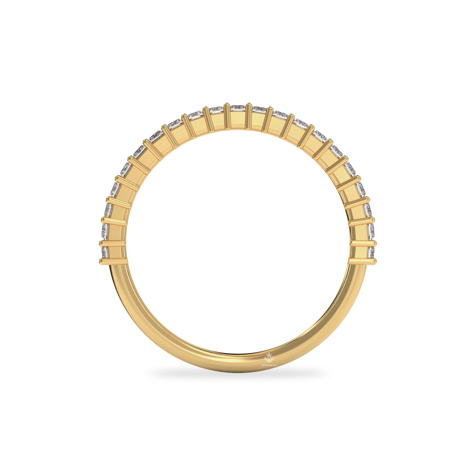 1.05 Carat Baguette Diamond Half Eternity 14K Gold Wedding Band For Her