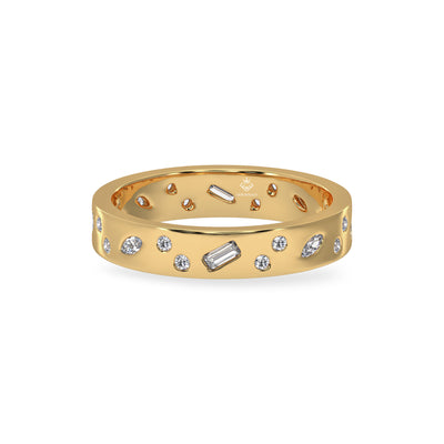 0.54 Carat Baguette, Marquise And Round Diamond Eternity 14K Gold Wedding Band For Women