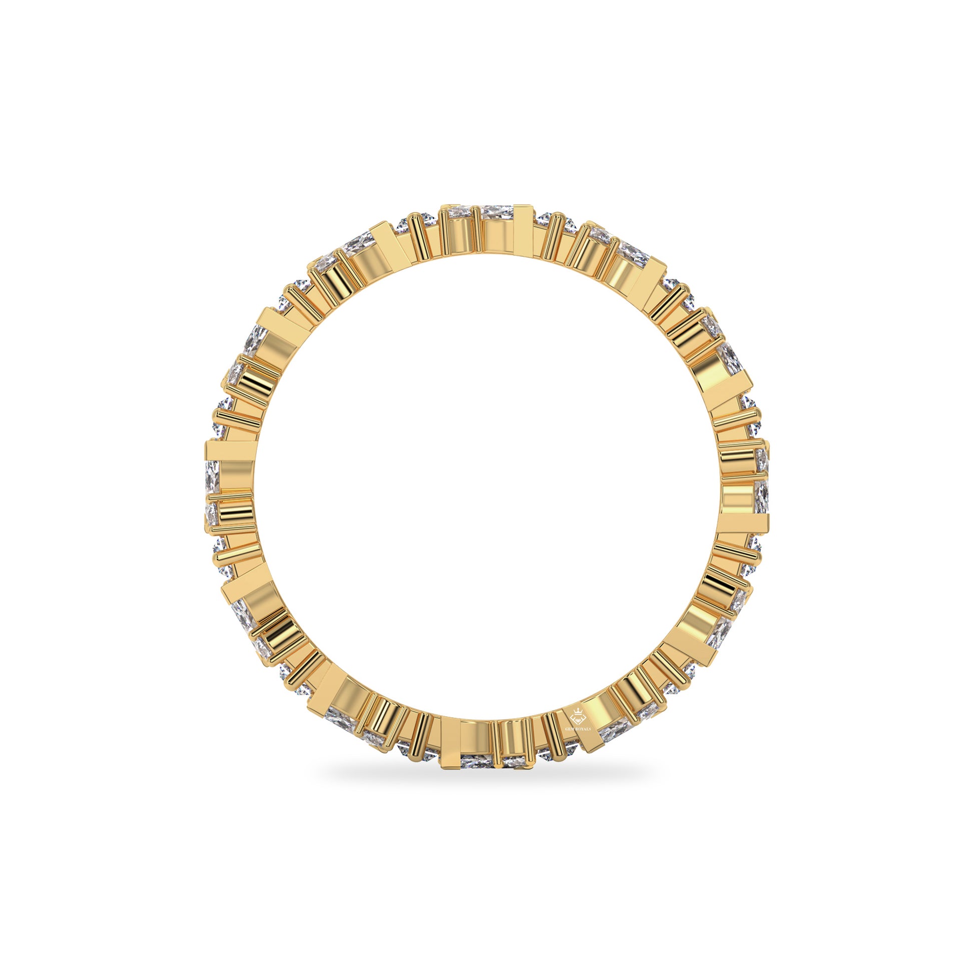 2.11 Carat Marquise, Baguette And Round Diamond Eternity 14K White Gold Wedding Band For Women