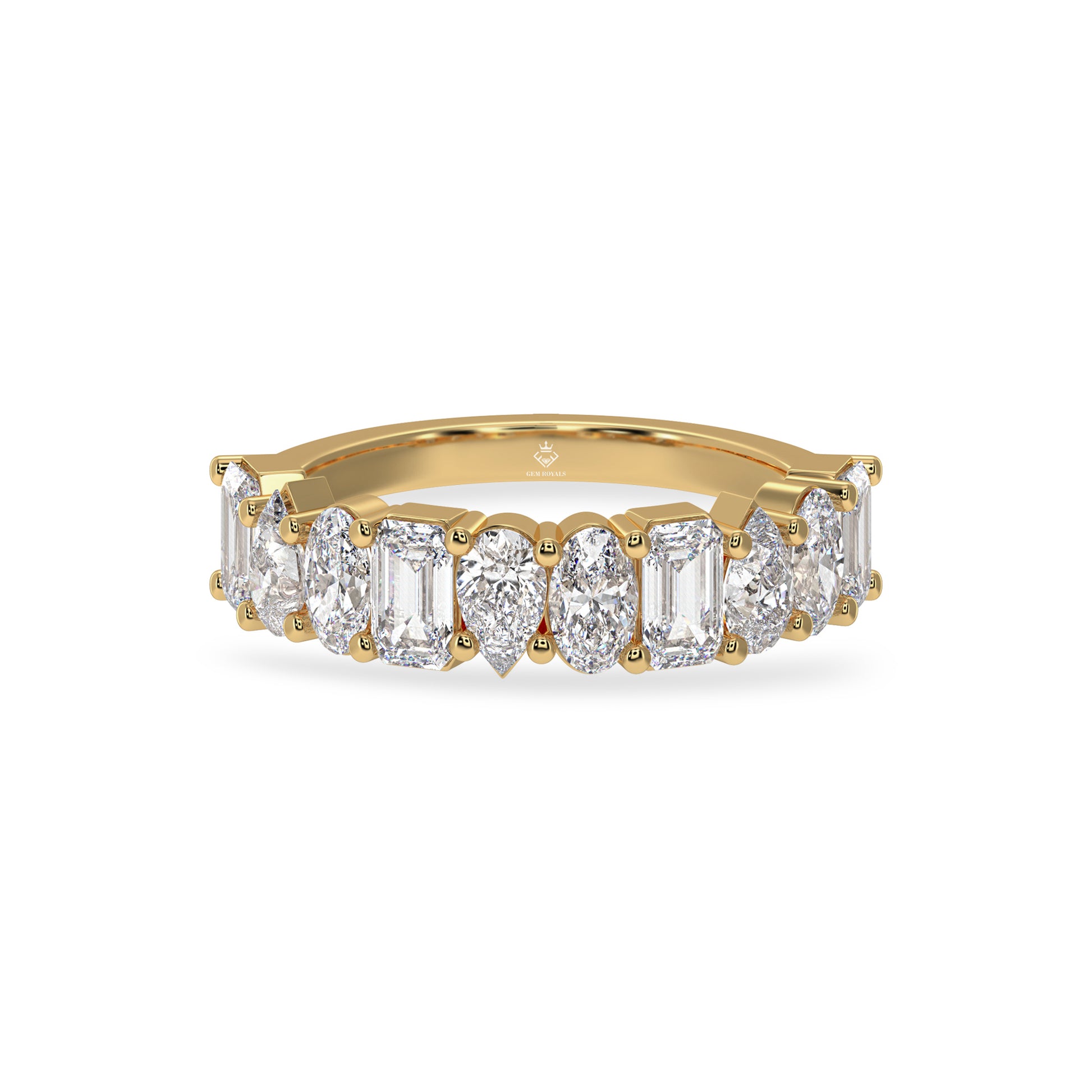 multi shaped diamond band