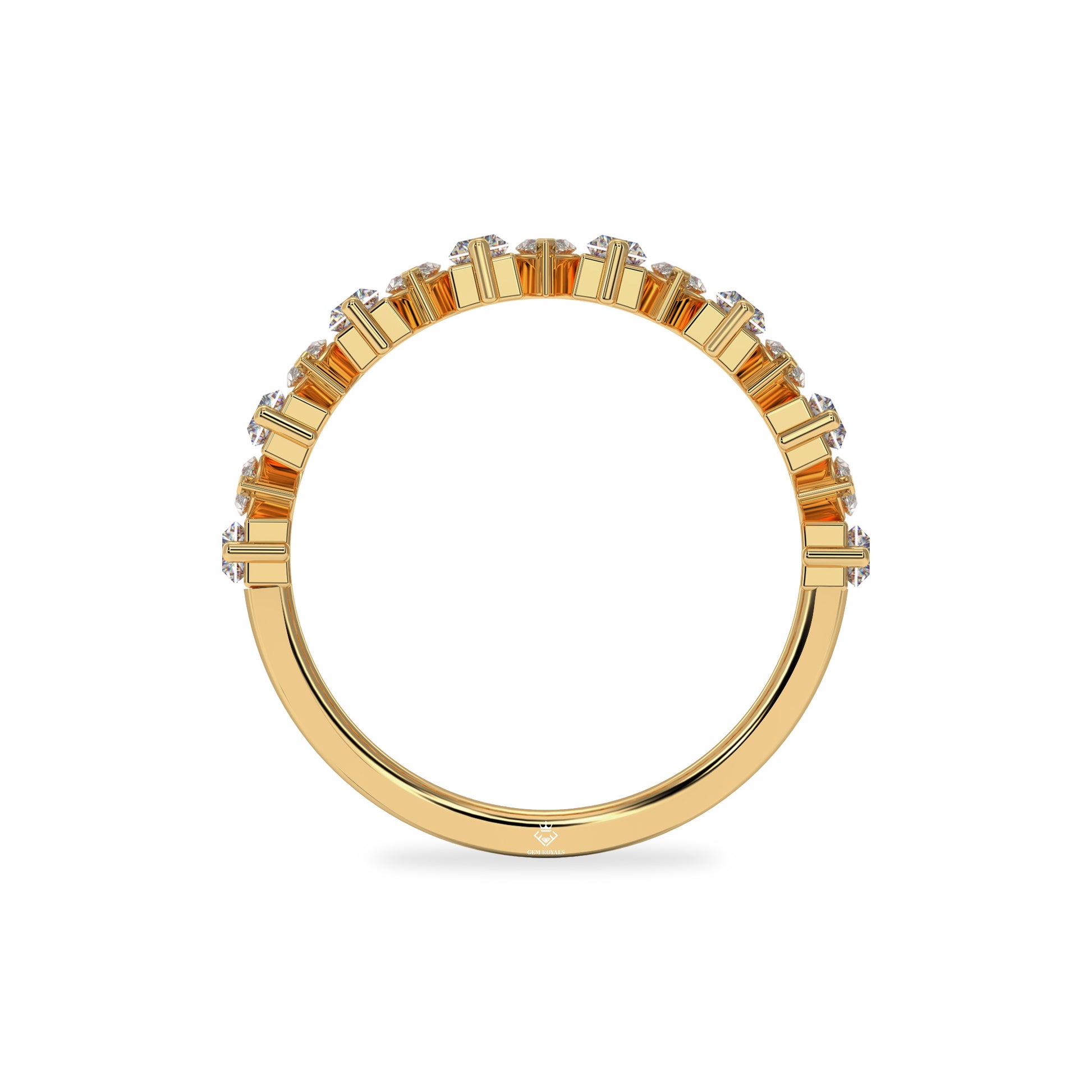 1.60 Carat Baguette And Marquise Diamond Half Eternity 14K Gold Wedding Band For Women