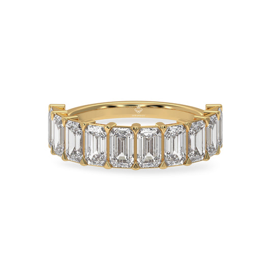 emerald cut half eternity ring