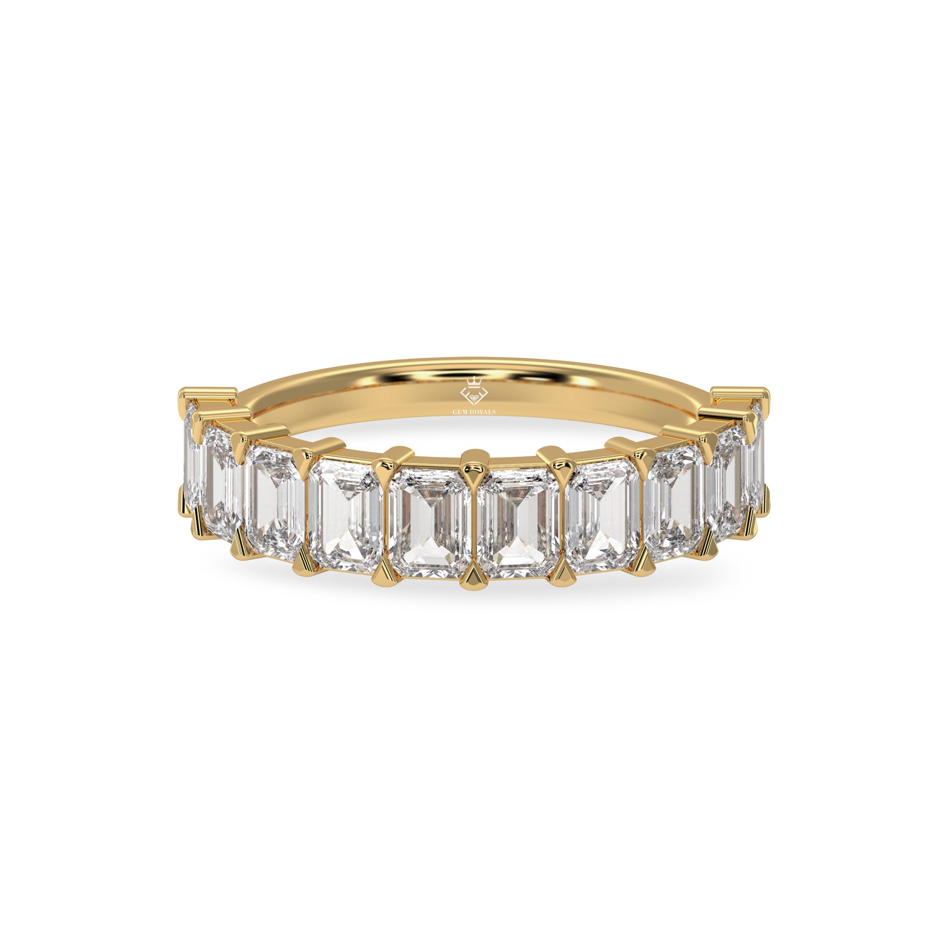 emerald cut diamond band