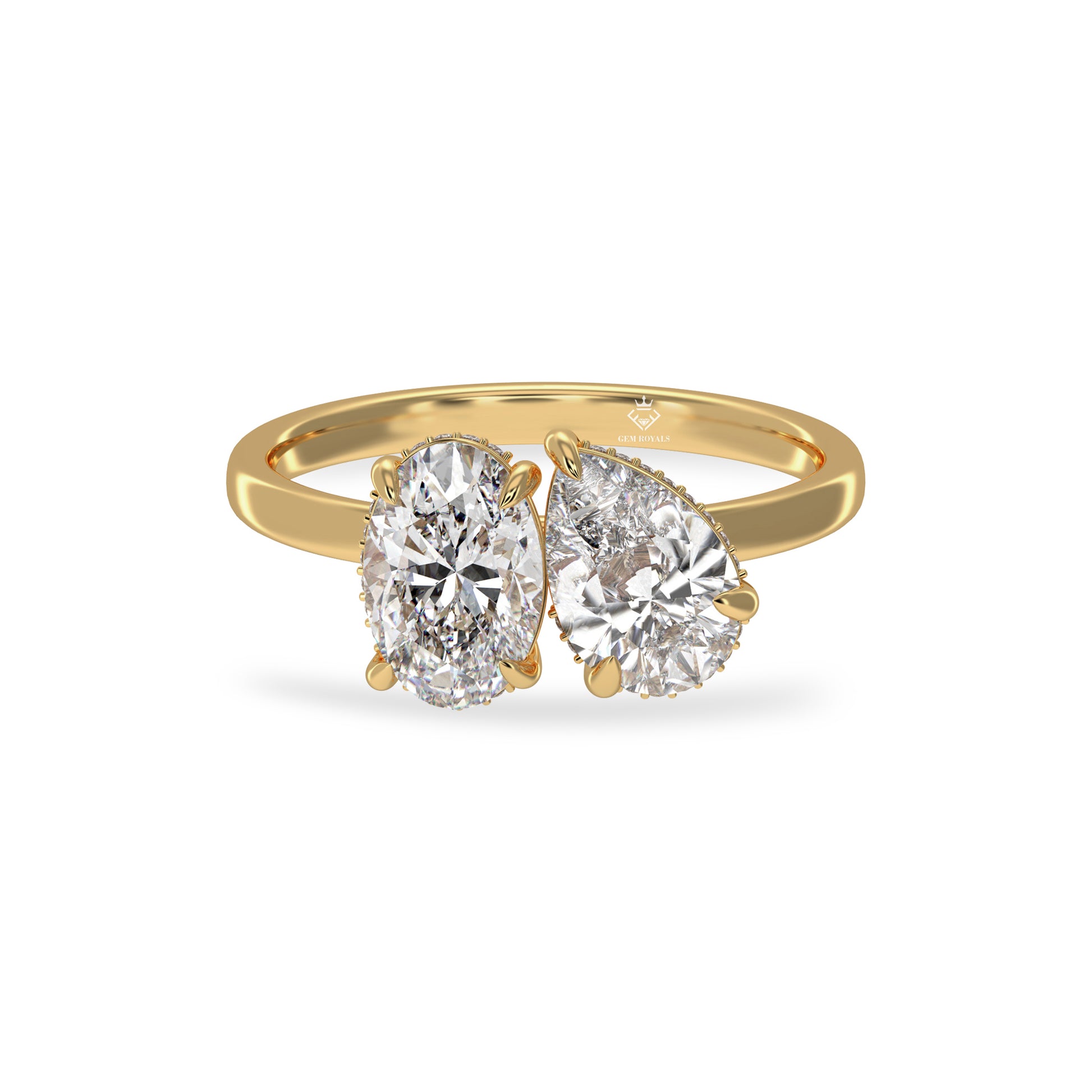 oval and pear diamond engagement ring