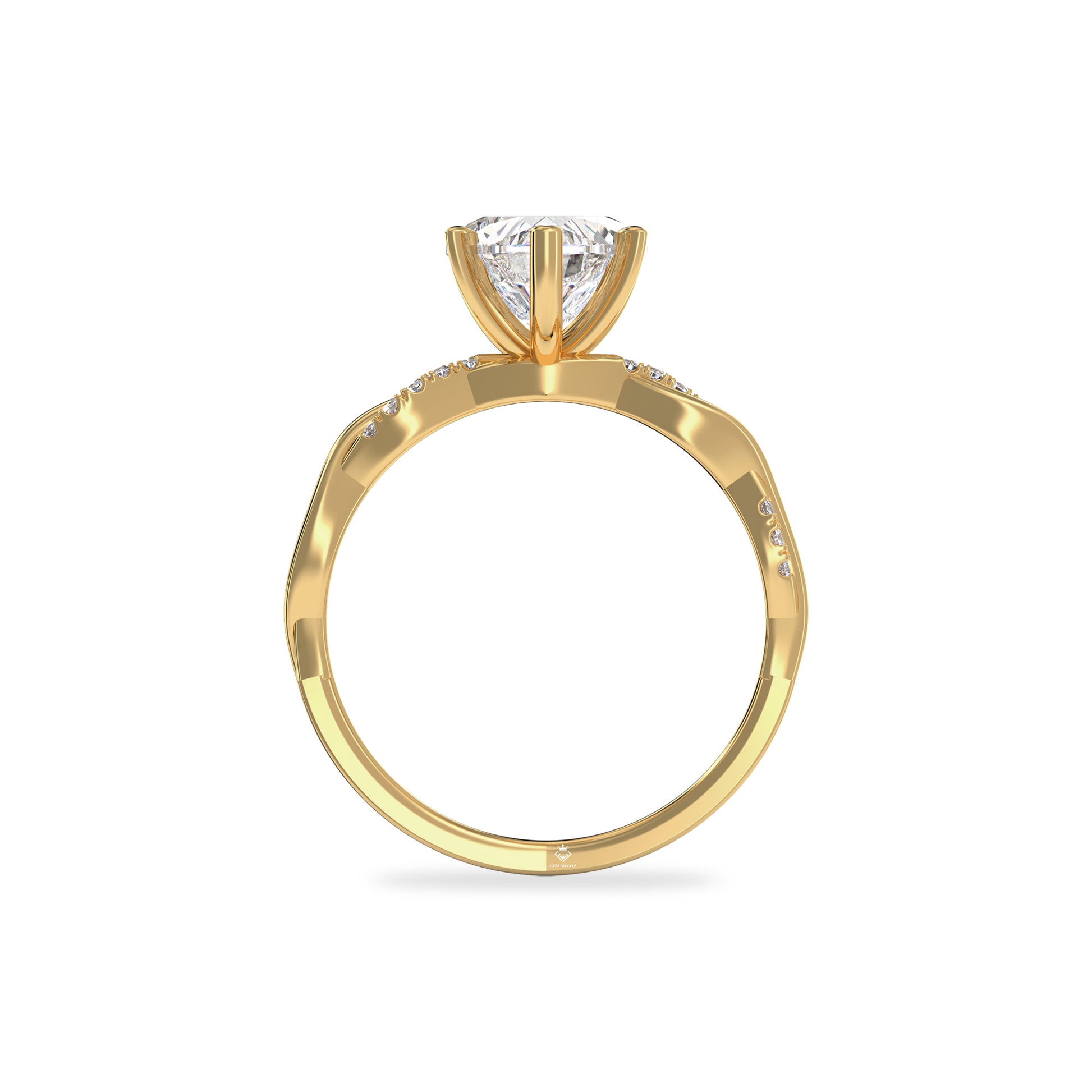 1.62 Carat Heart Diamond Twisted Pave 14K Gold Engagement Ring For Women