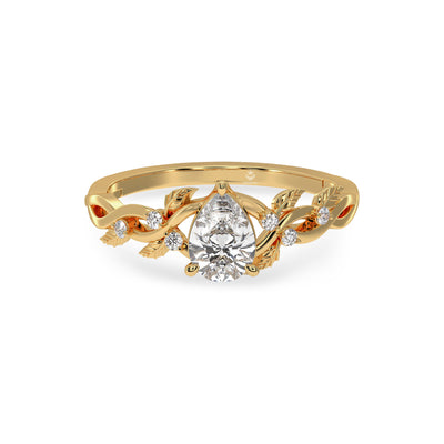 0.69 Carat Pear Shaped Diamond Vintage 18K Gold Engagement Ring For Her