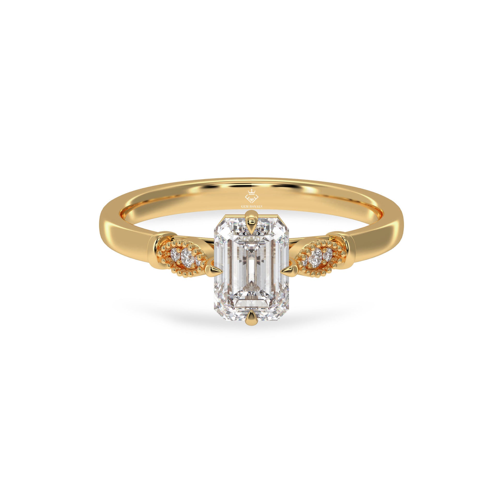 emerald cut diamond engagement ring