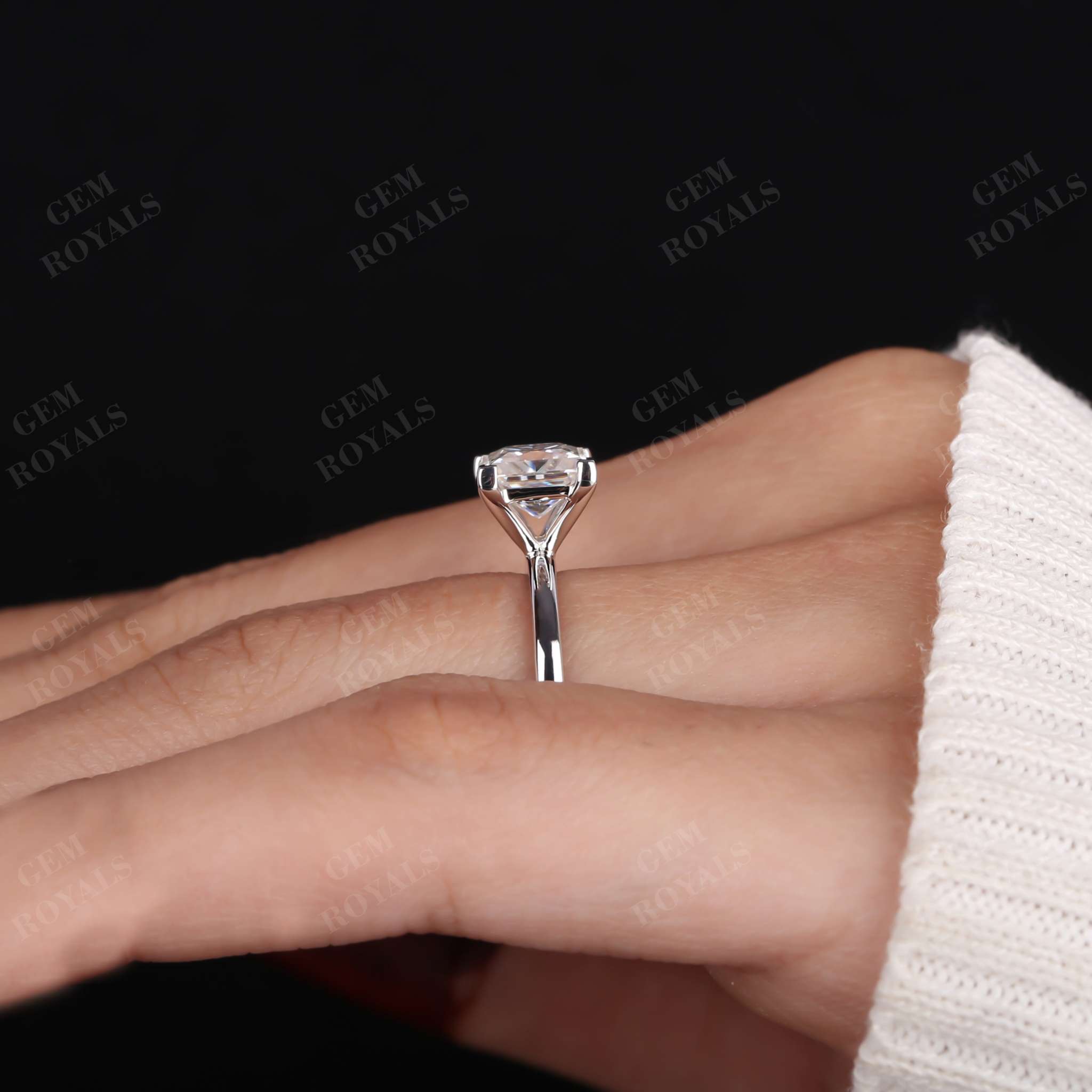 Princess cut Solitaire Lab Grown Diamond Engagement Ring