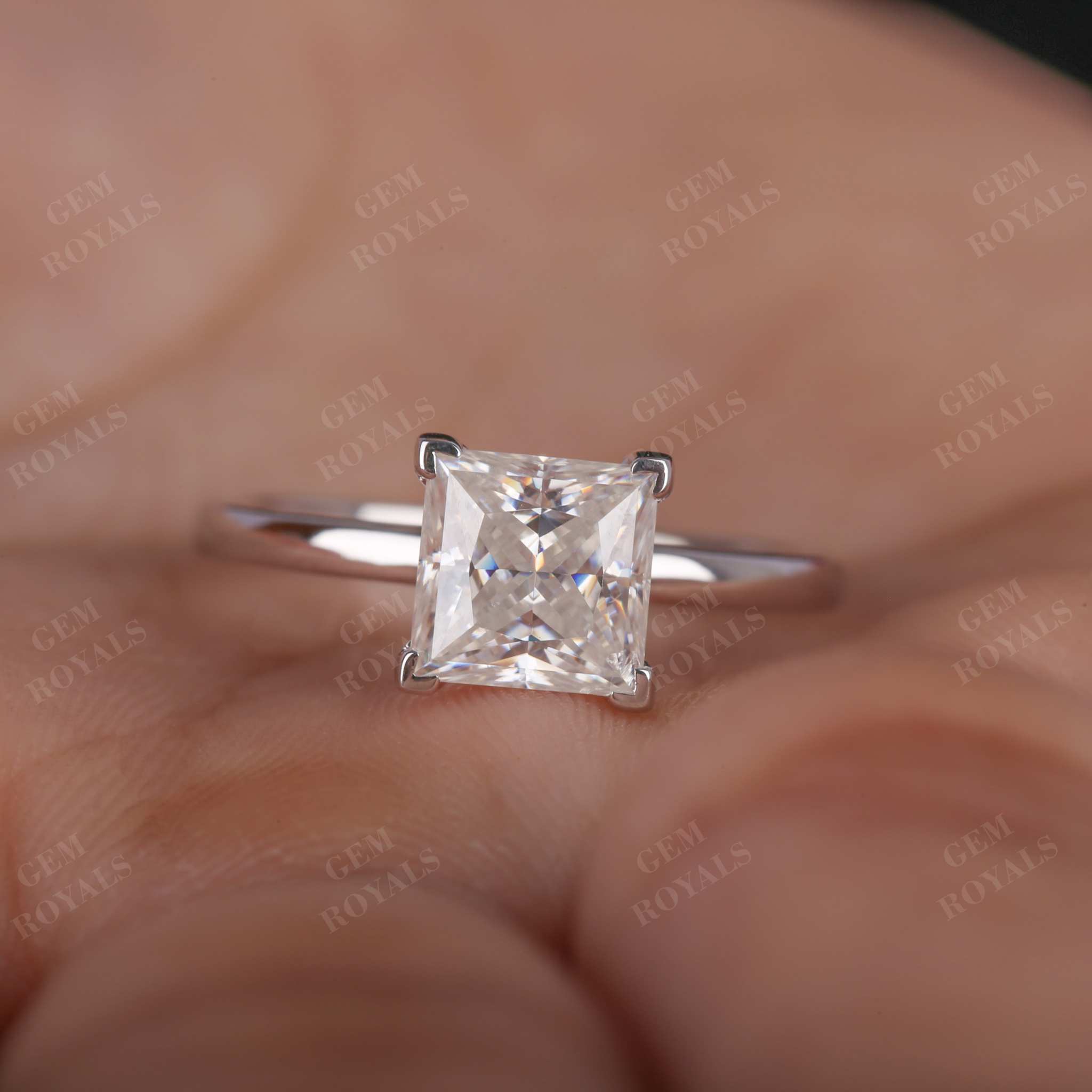 Princess cut Solitaire Lab Grown Diamond Engagement Ring