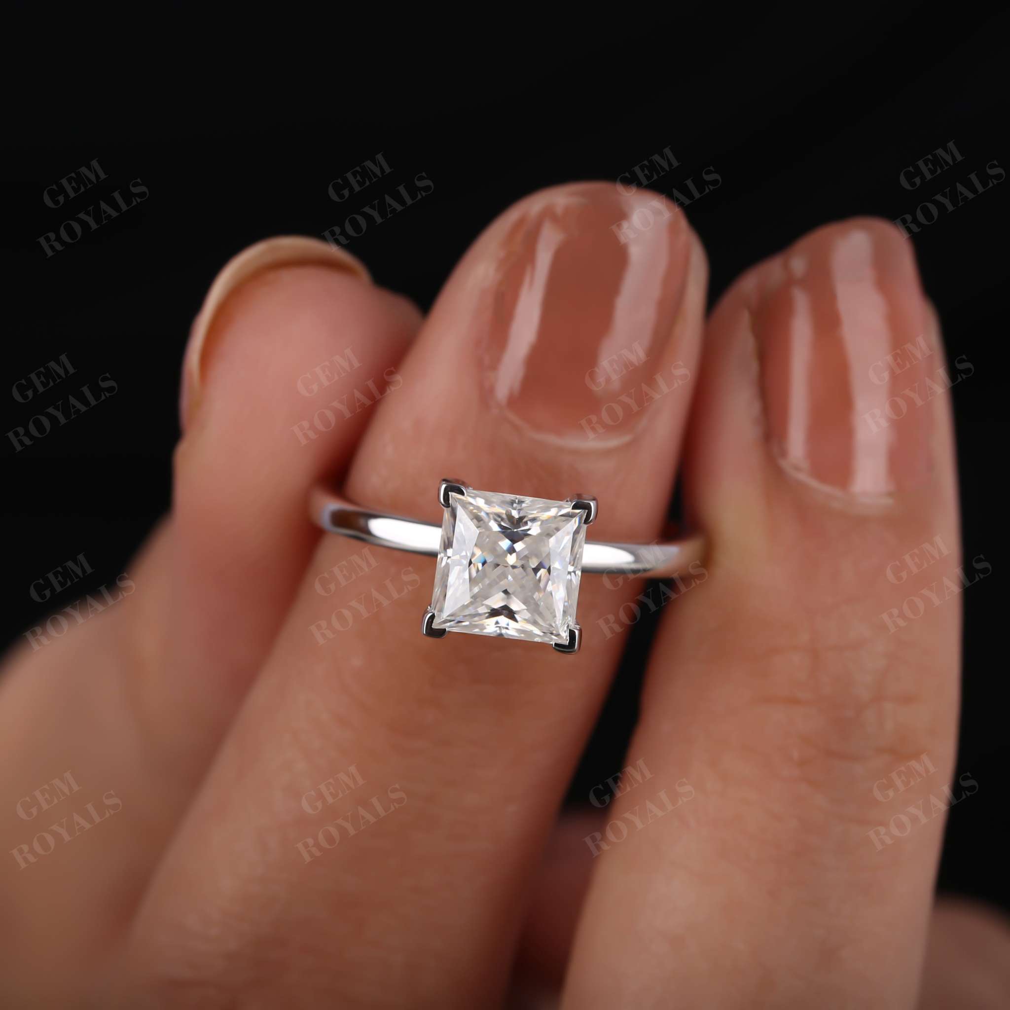 Princess cut Solitaire Lab Grown Diamond Engagement Ring