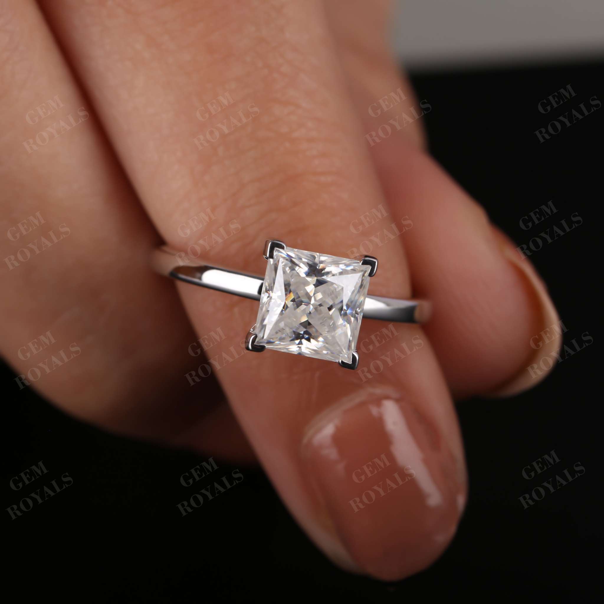 Princess cut Solitaire Lab Grown Diamond Engagement Ring