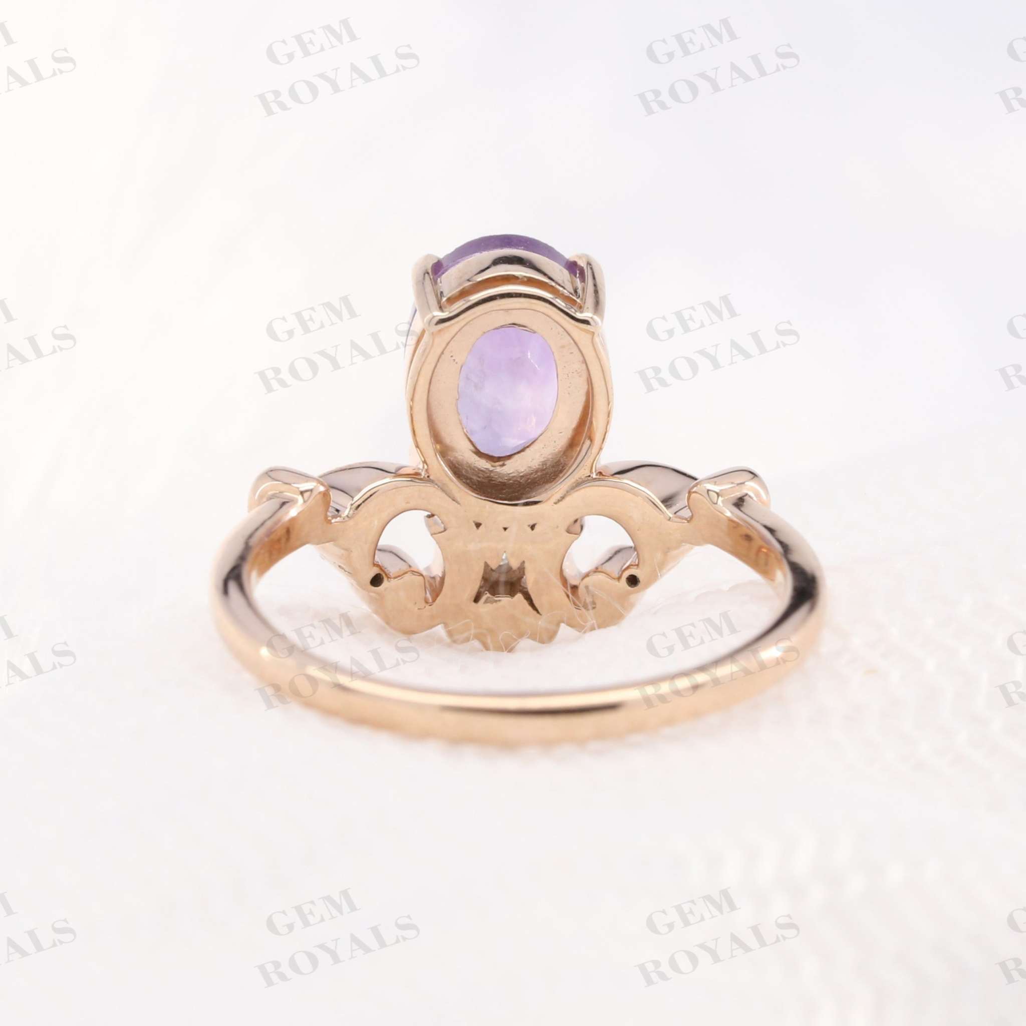 Antique Oval Cut Amethyst Engagement Ring