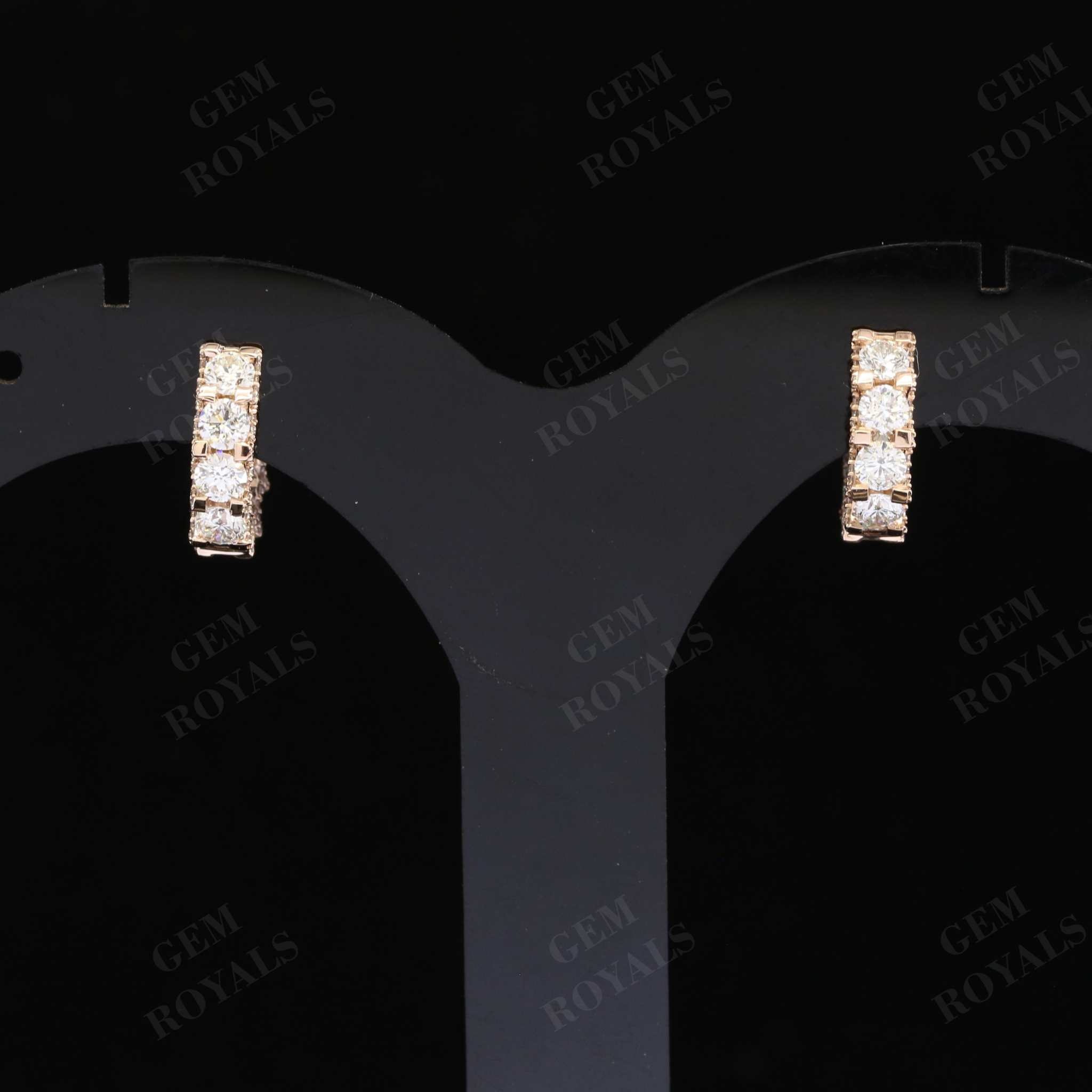 Round Cut Moissanite Huggies Hoope Earrings