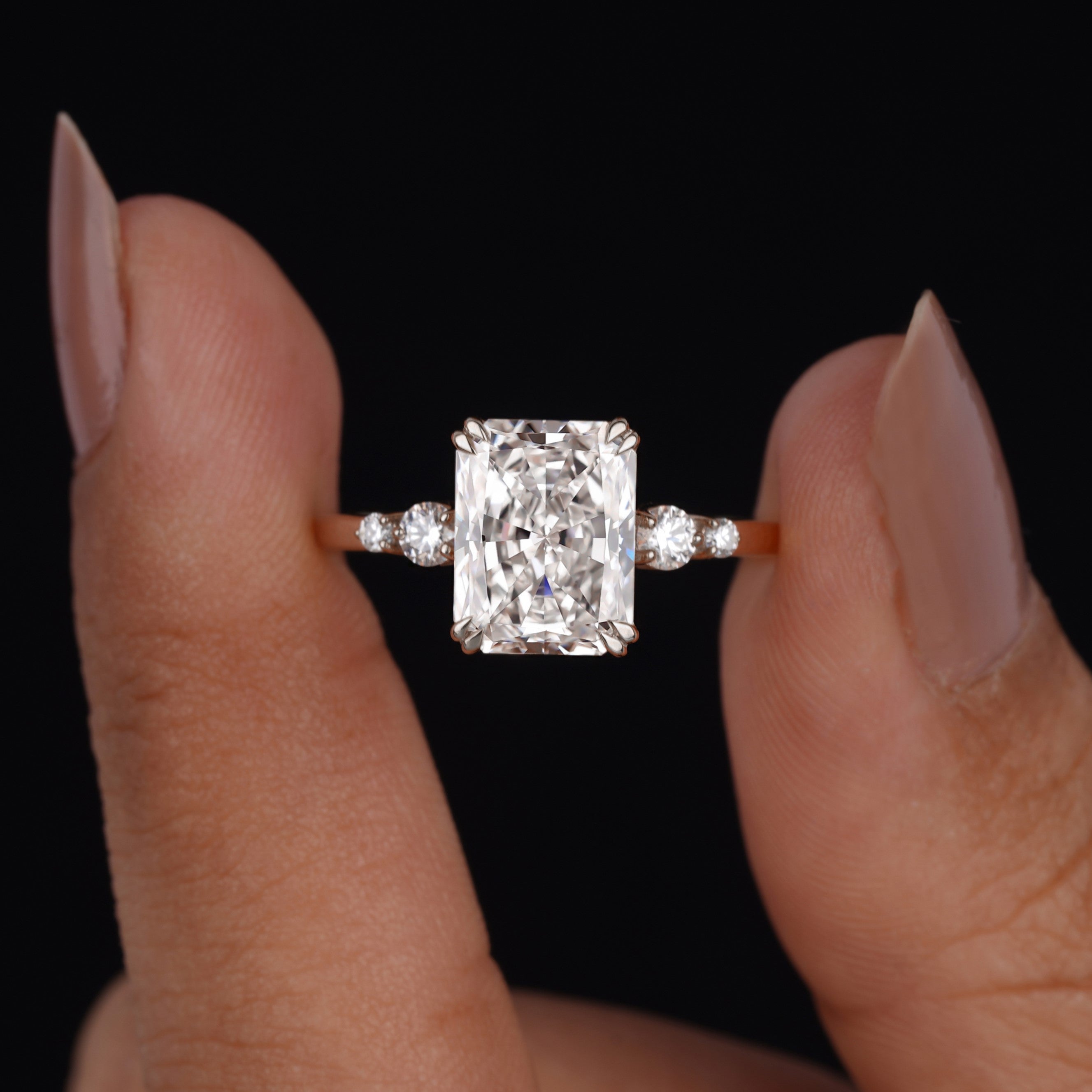 Radiant Cut Lab Grown Diamond Solitaire Engagement Ring